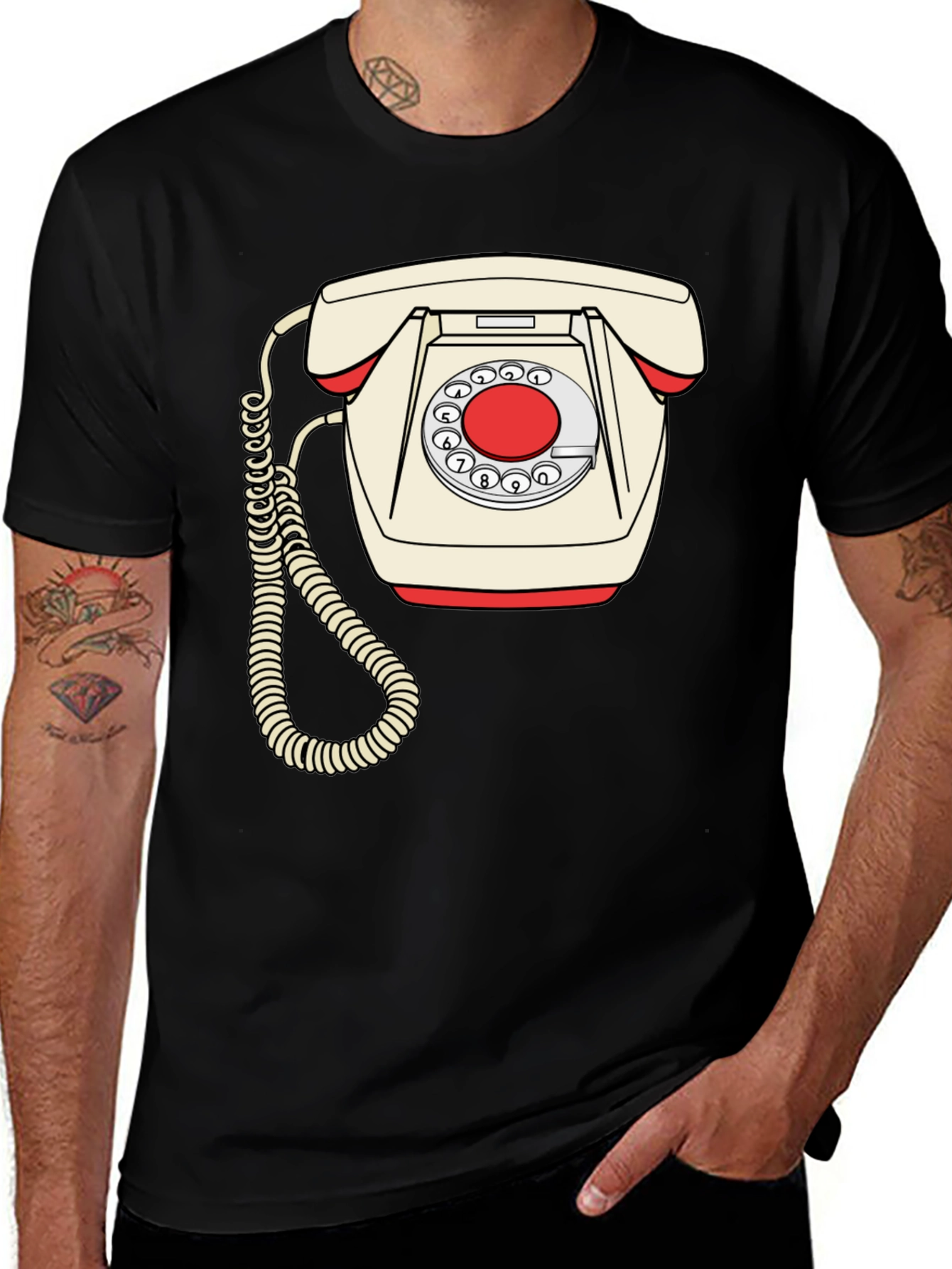 Variant 2 of Retro Rotary Phone Graphic Tee - Vintage Style T-Shirt