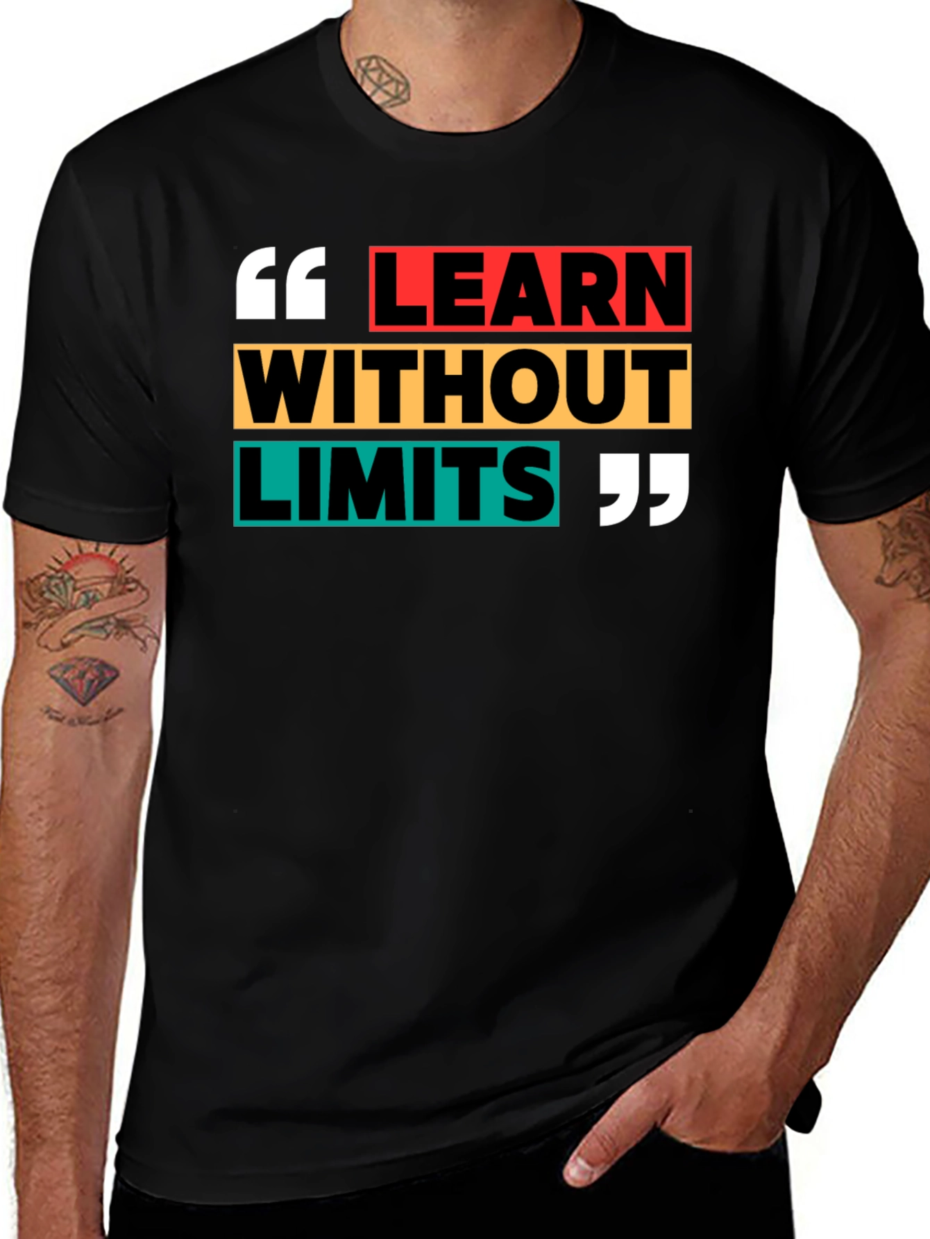 Variant 21 of Learn Without Limits Black Graphic Tee