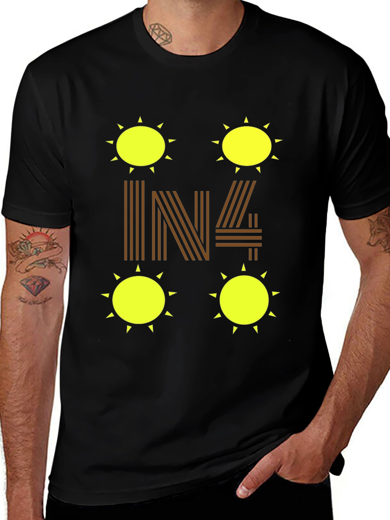 Variant 7 of Sunburst IN4 Graphic Tee - Black Cotton Blend Unisex T-Shirt