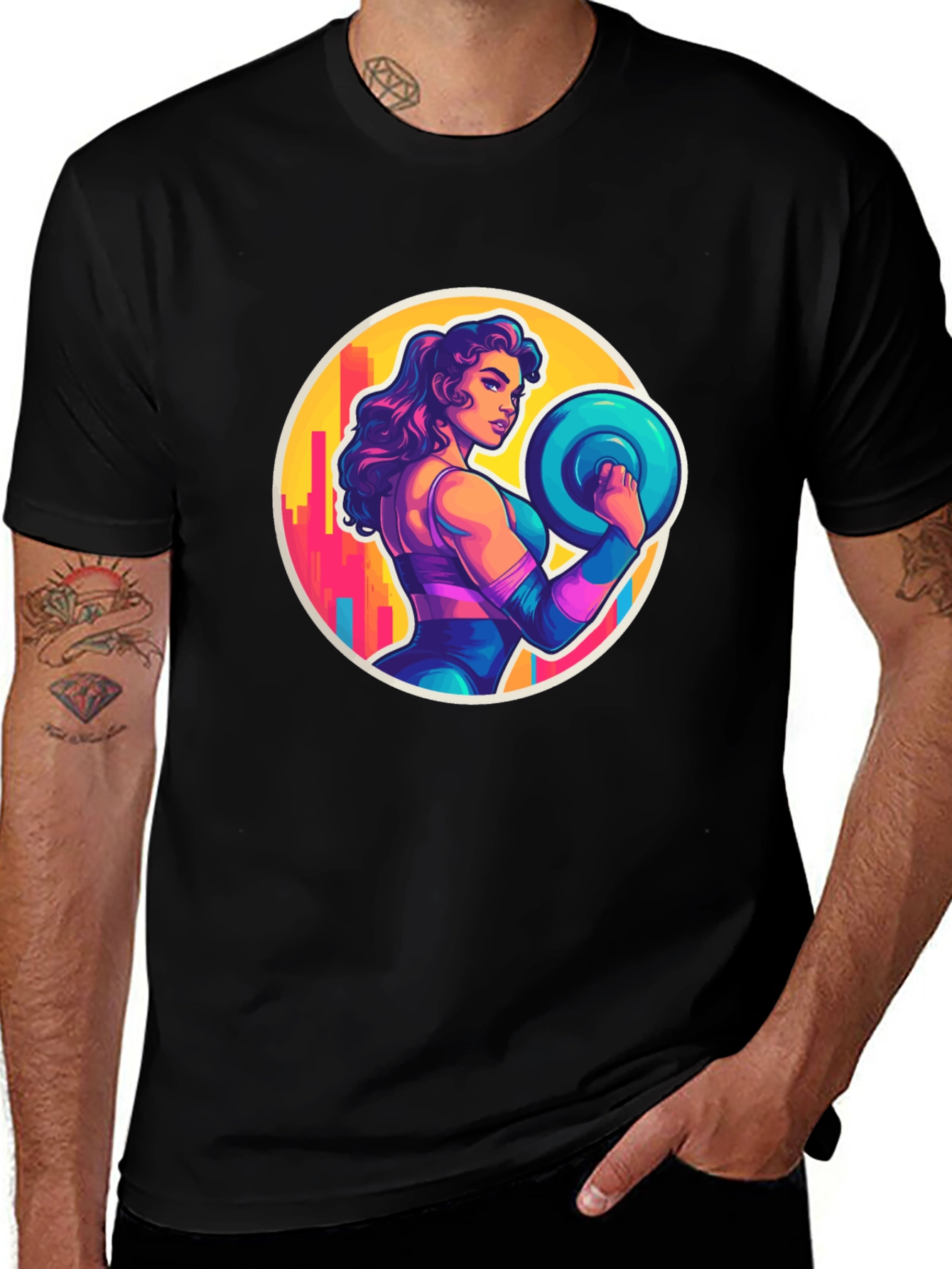 Variant 29 of Retro Fitness Woman Graphic T-Shirt
