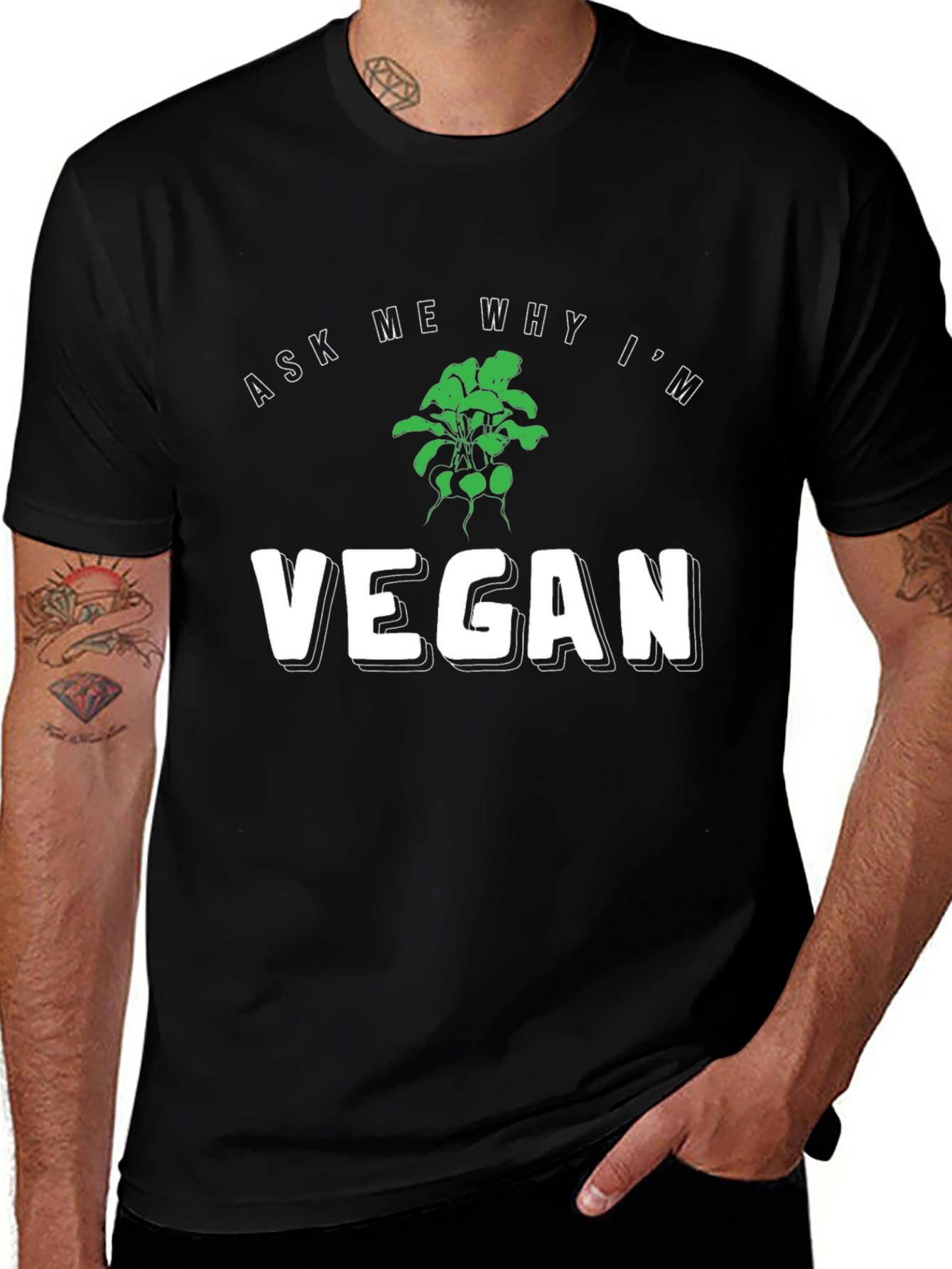 Variant 5 of Ask Me Why I'm Vegan Black T-Shirt