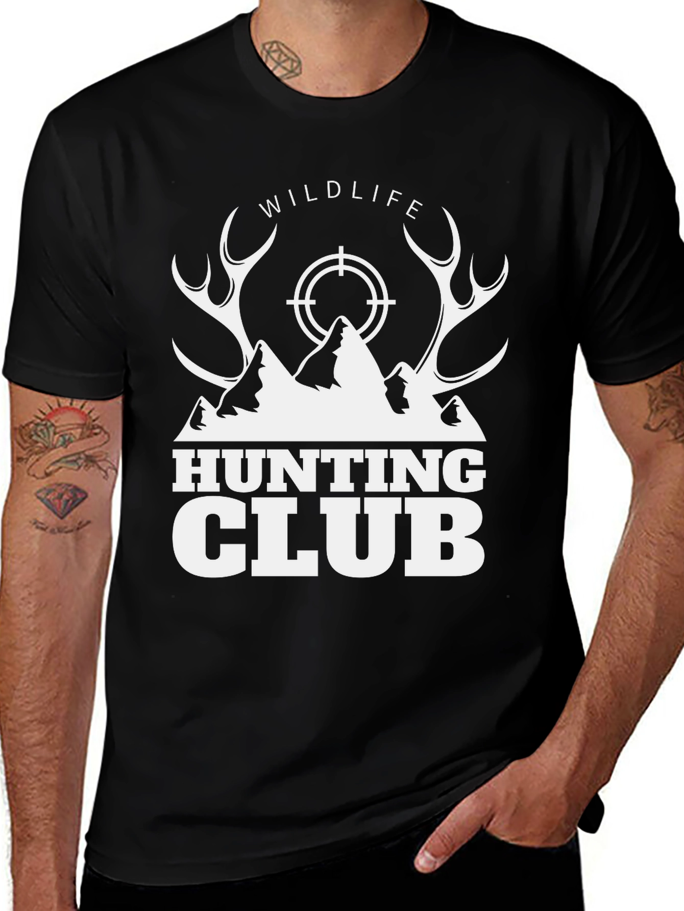 Wildlife Hunting Club Graphic T-Shirt - Black
