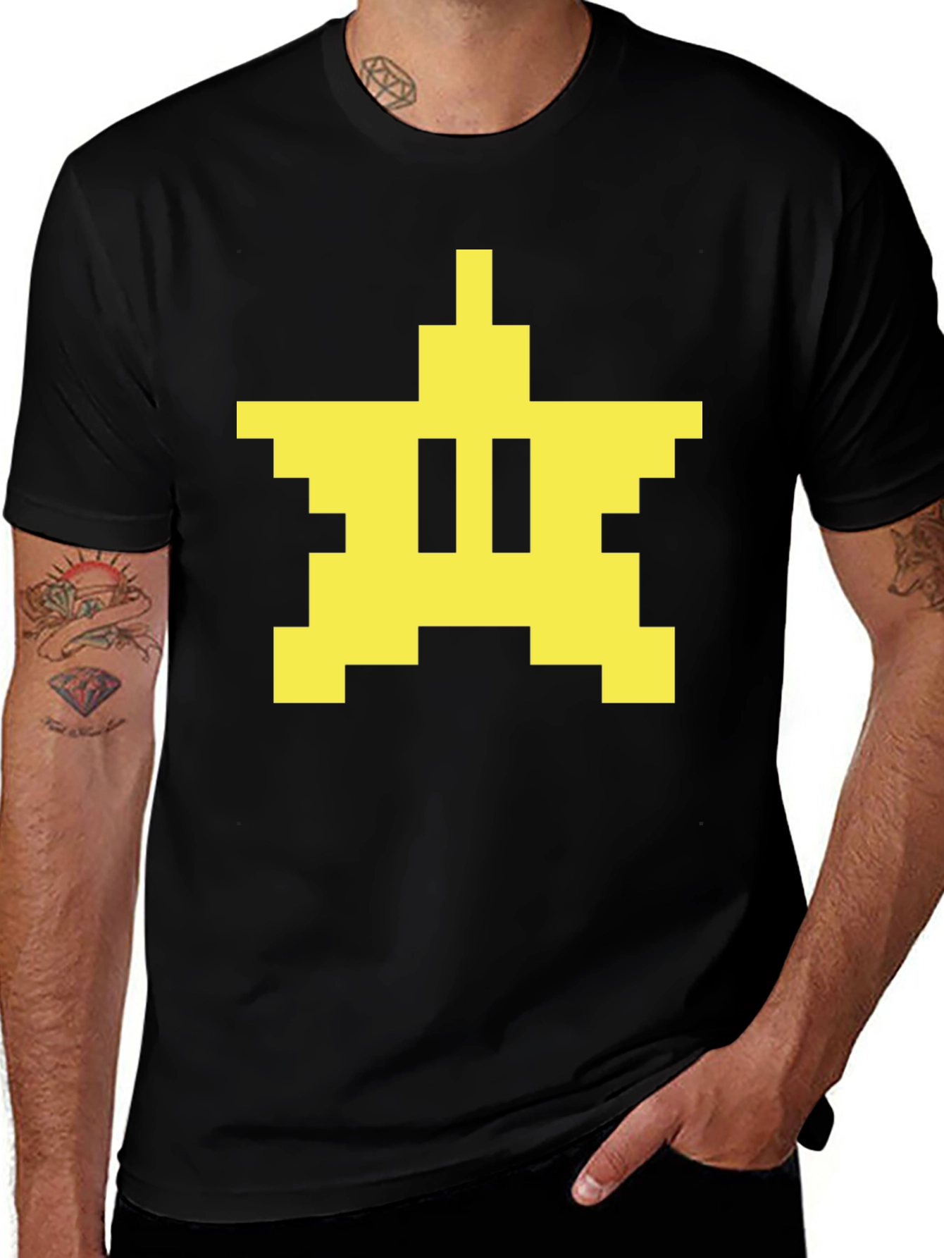 Variant 17 of Retro 8-Bit Star T-Shirt - Pixelated Style!