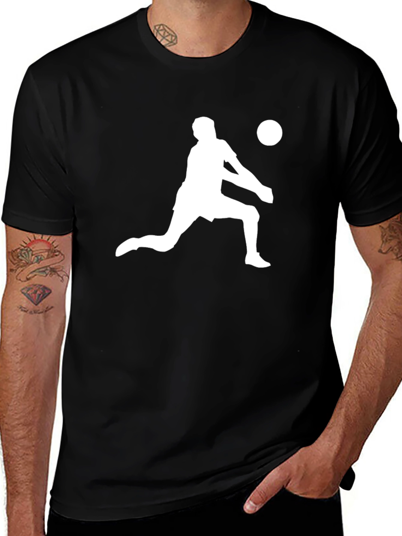 Variant 22 of Volleyball Player Graphic T-Shirt - Black