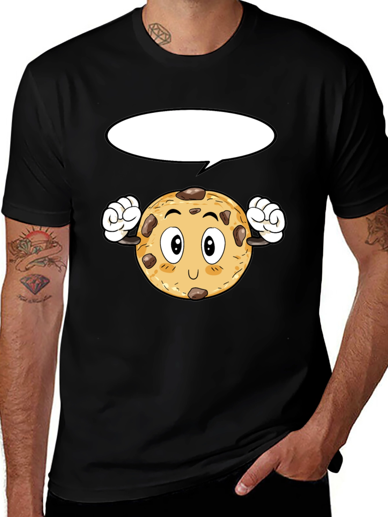 Variant 27 of Cartoon Cookie Black T-Shirt