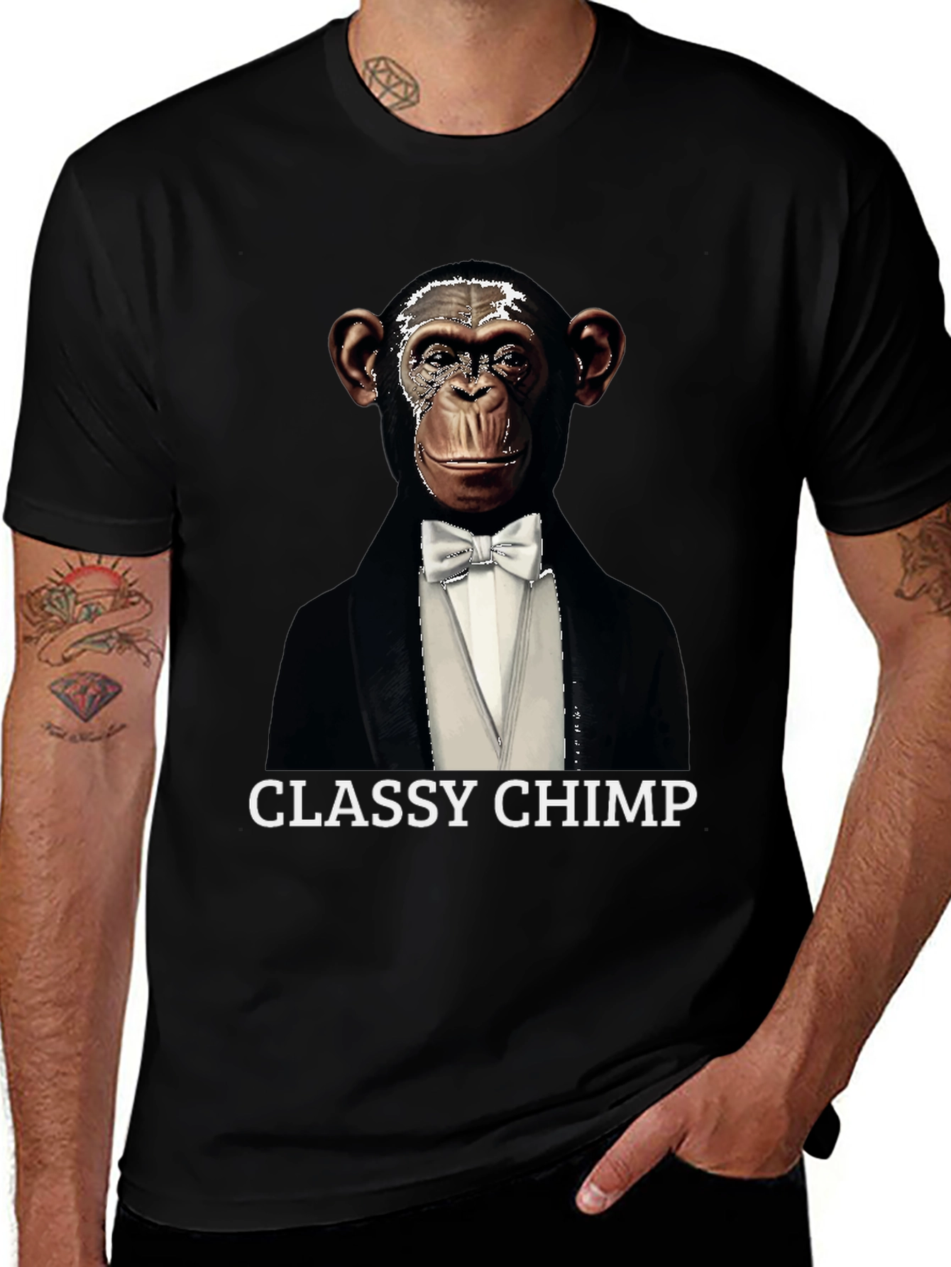 Variant 16 of Classy Chimp Graphic Tee - Novelty Tuxedo T-Shirt