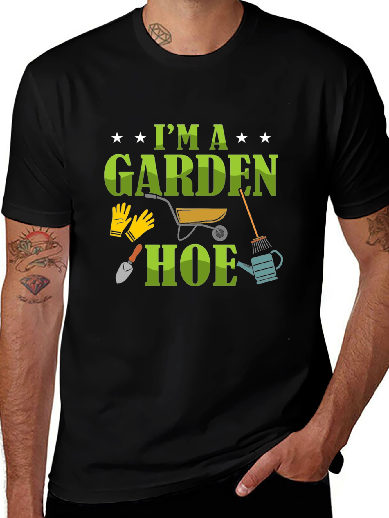 Black Gardener T-Shirt: I'm a Garden Hoe Tee main image