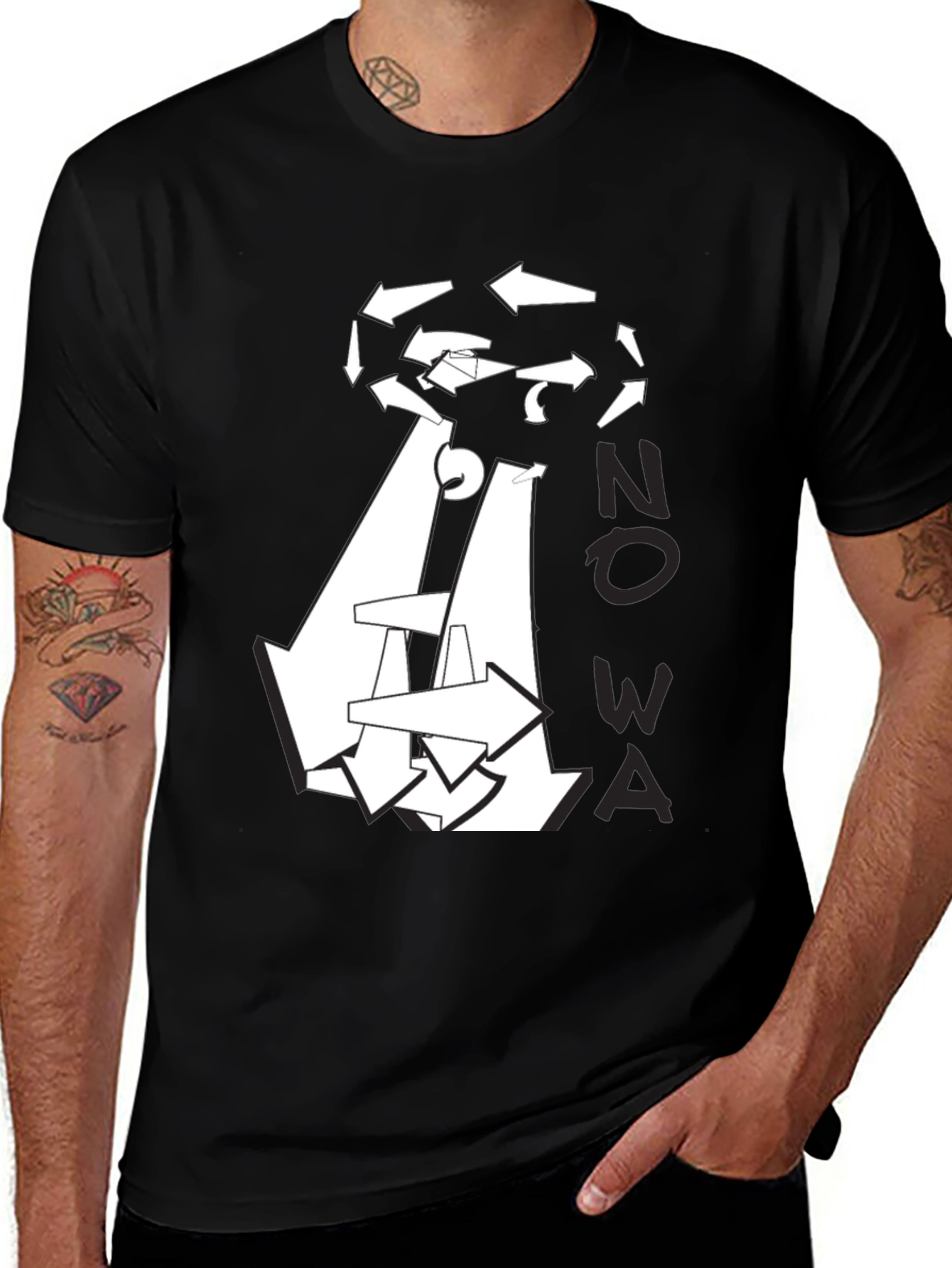 Variant 8 of Abstract Arrow Graphic Black T-Shirt