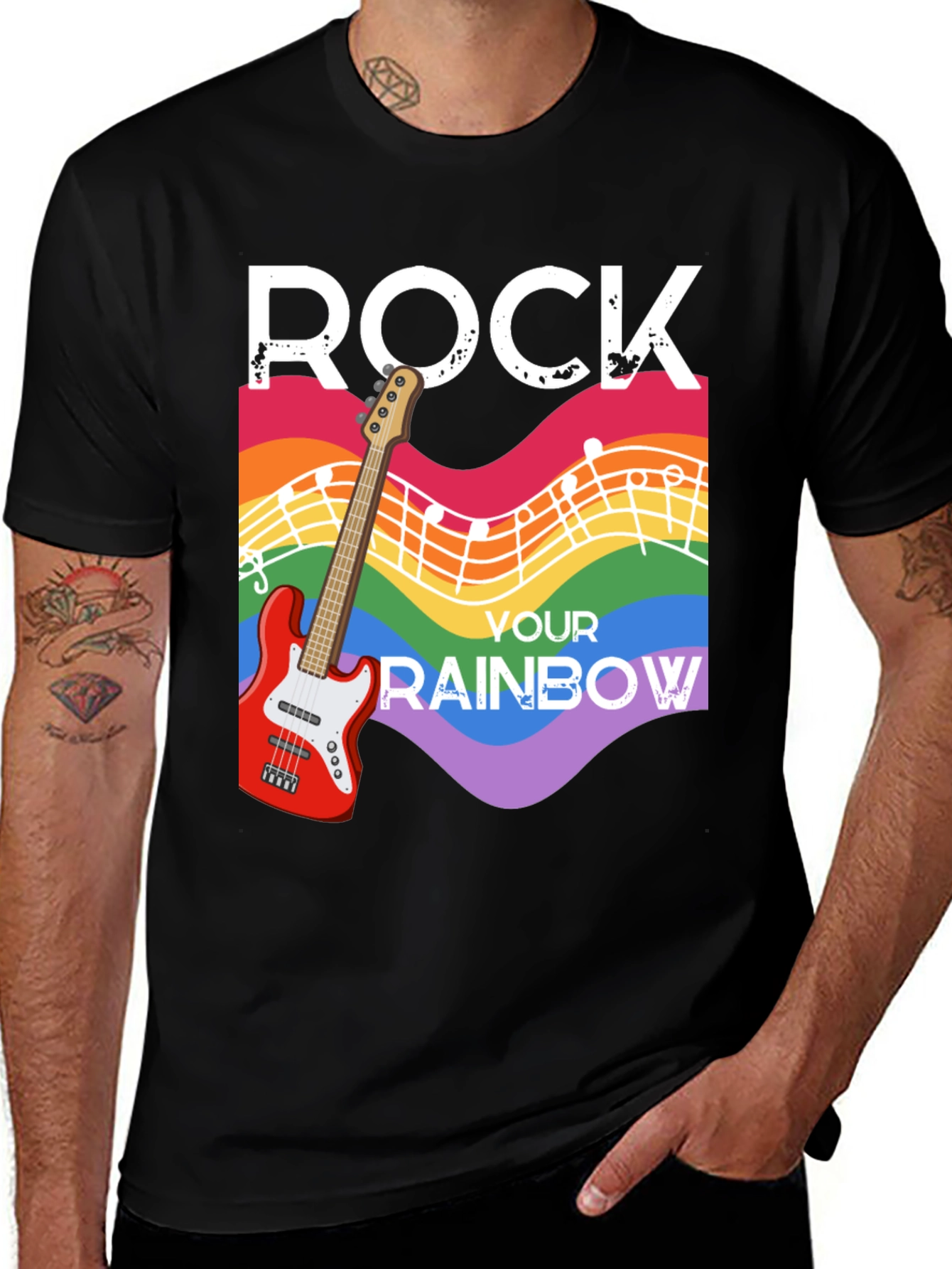 Variant 12 of Rock Your Rainbow Guitar T-Shirt