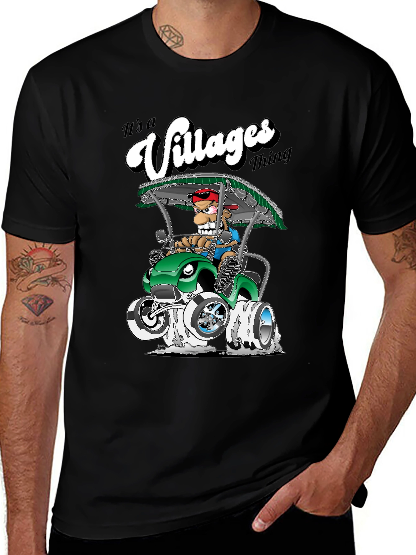 Variant 21 of Villages Thing Graphic Tee Funny Golf Cart T-Shirt