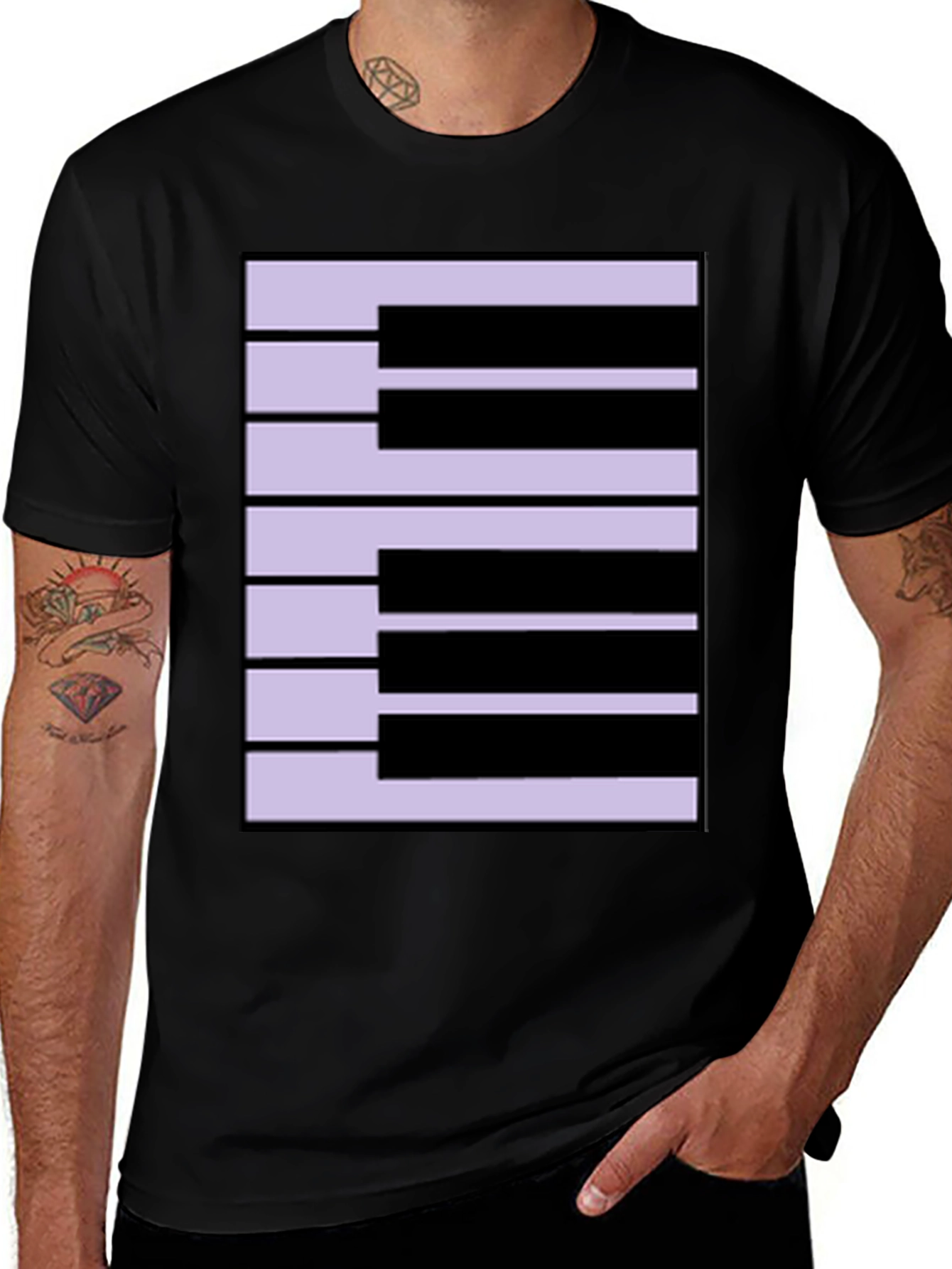 Variant 17 of Piano Keys Graphic Black T-Shirt