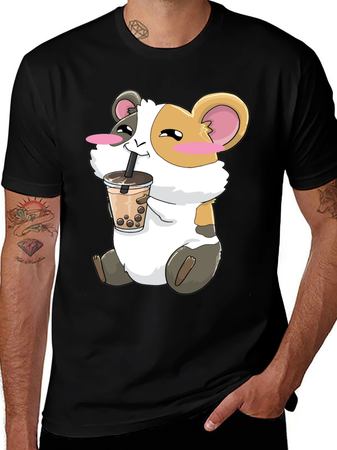 Variant 11 of Cute Guinea Pig Bubble Tea T-Shirt
