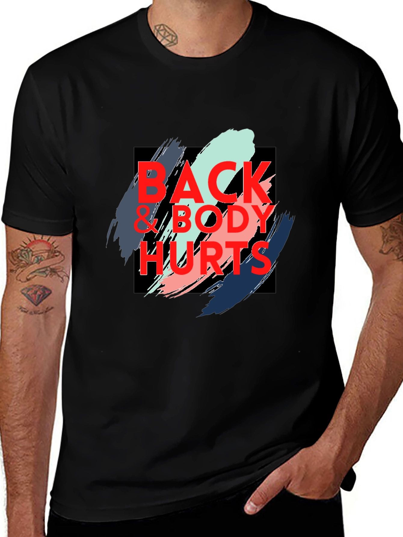 Variant 28 of Back & Body Hurts Graphic Tee - Comfort & Style