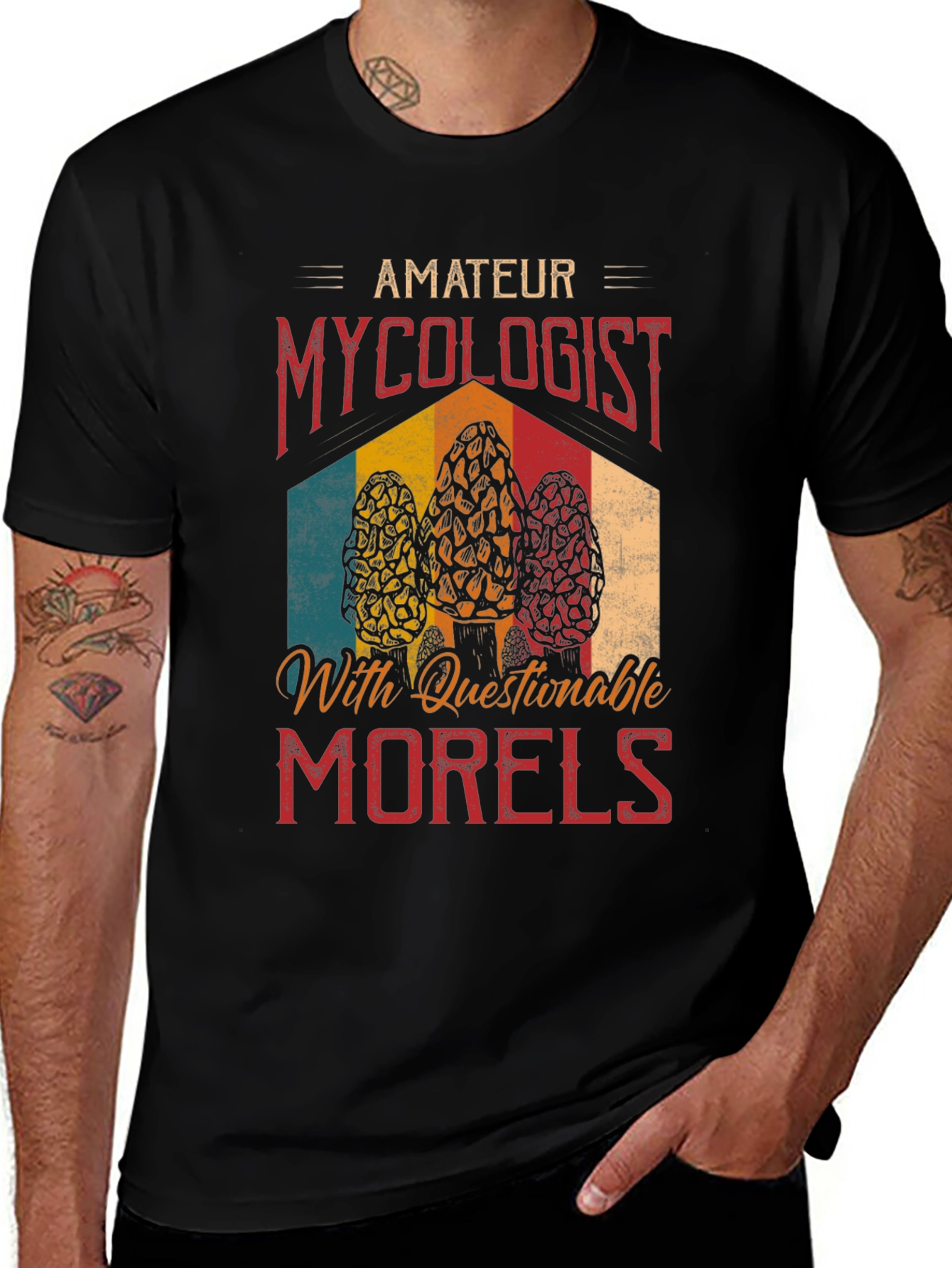 Variant 27 of Amateur Mycologist Morel Mushroom Graphic T-Shirt
