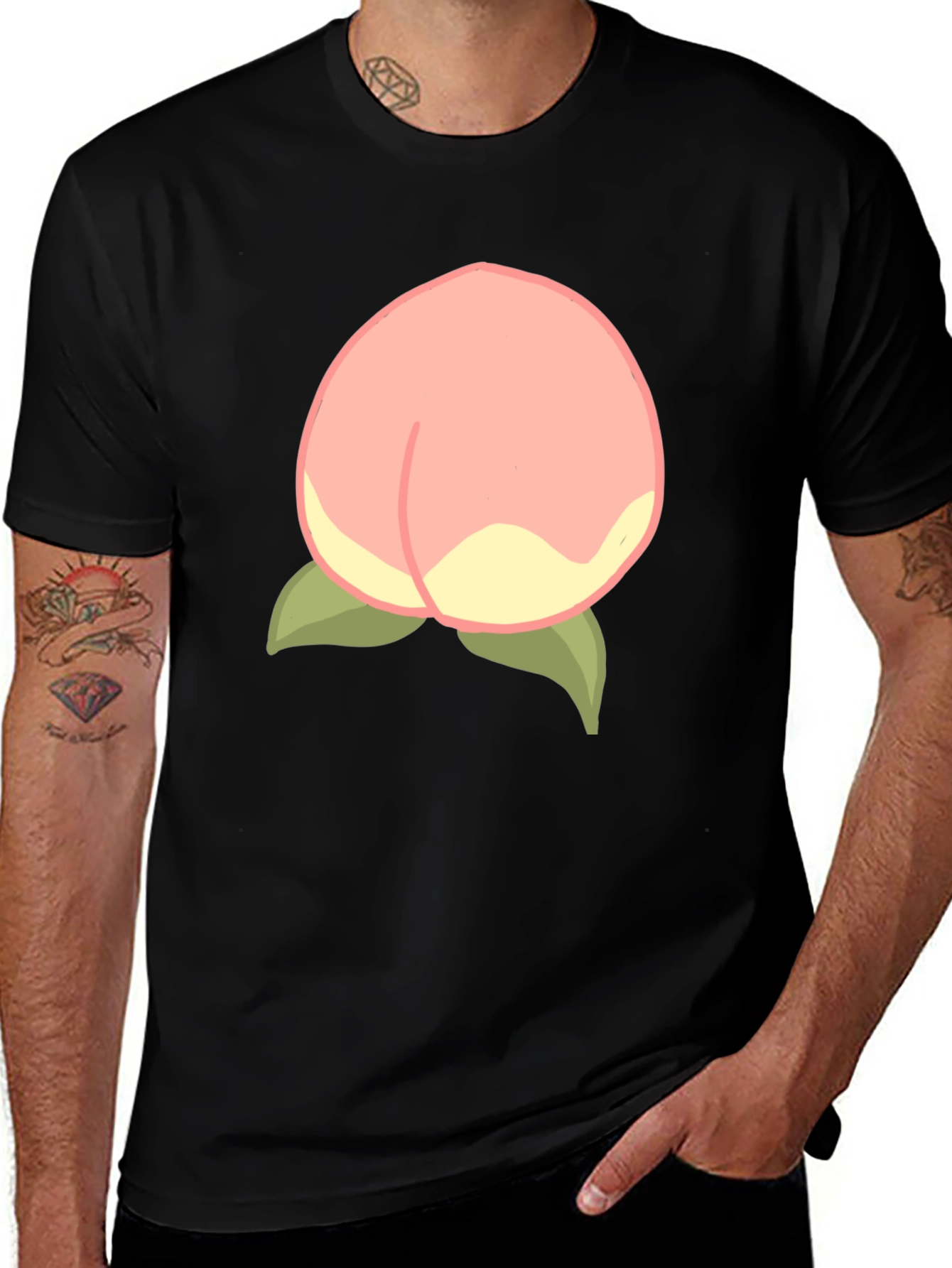 Variant 8 of Peach Graphic Tee - Soft & Stylish Cotton Blend