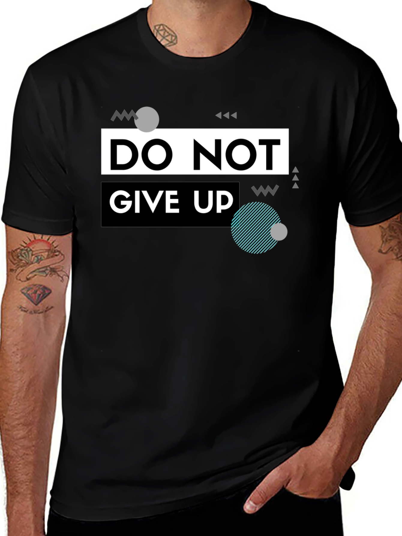 Do Not Give Up Graphic T-Shirt - Black