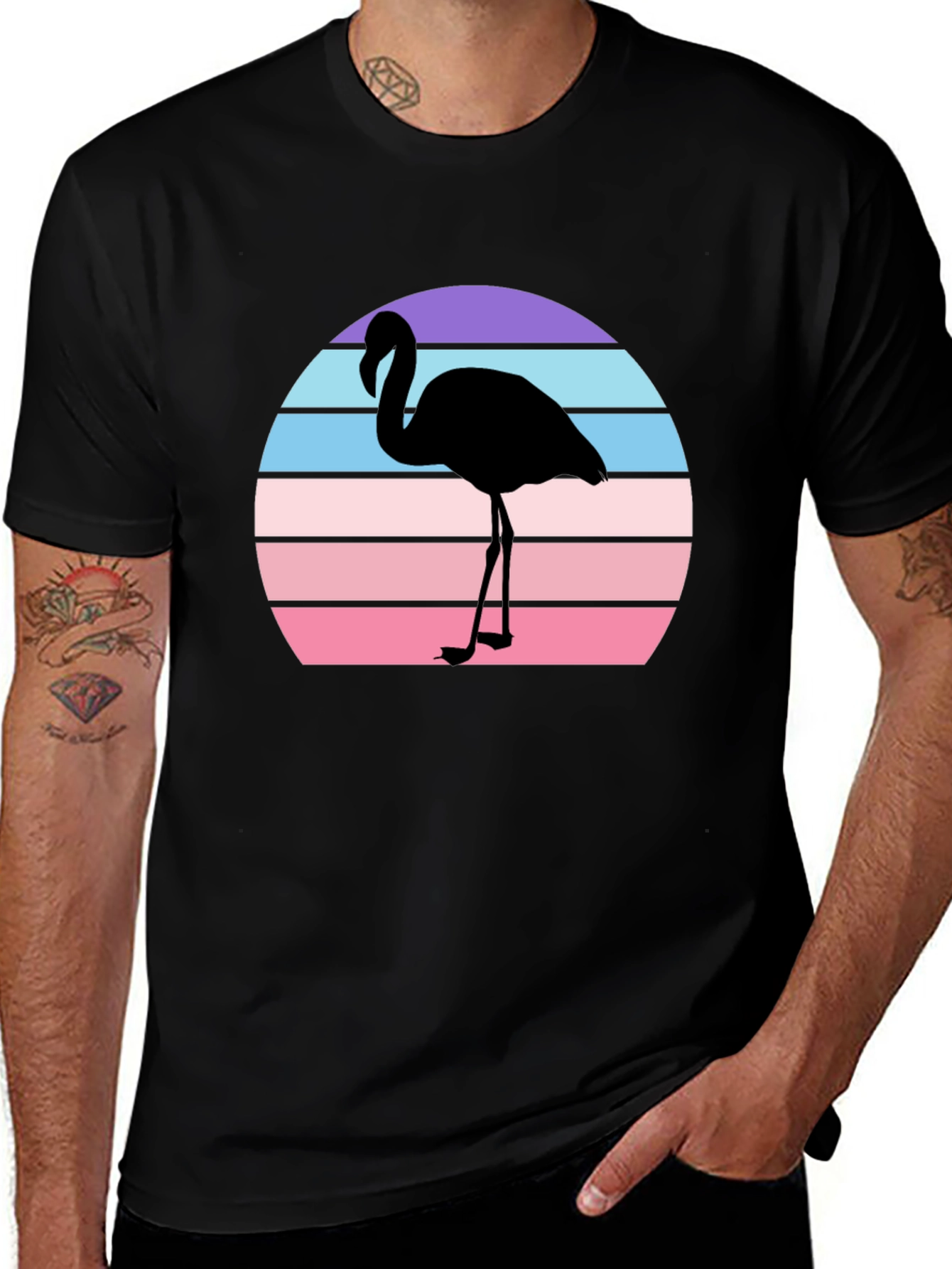 Variant 30 of Retro Flamingo T-Shirt - Sunset Graphic Tee