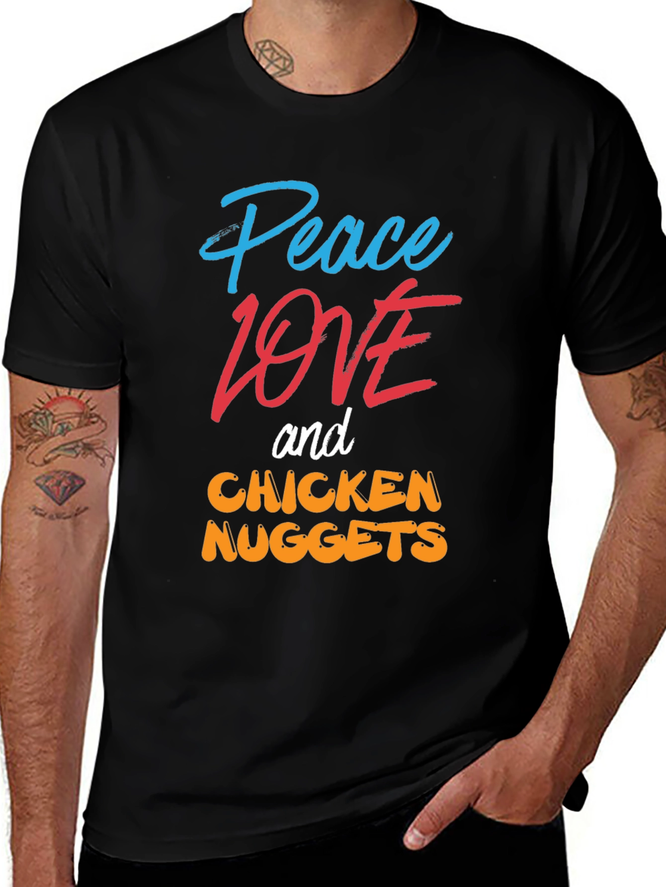 Peace Love Chicken Nuggets Graphic Tee