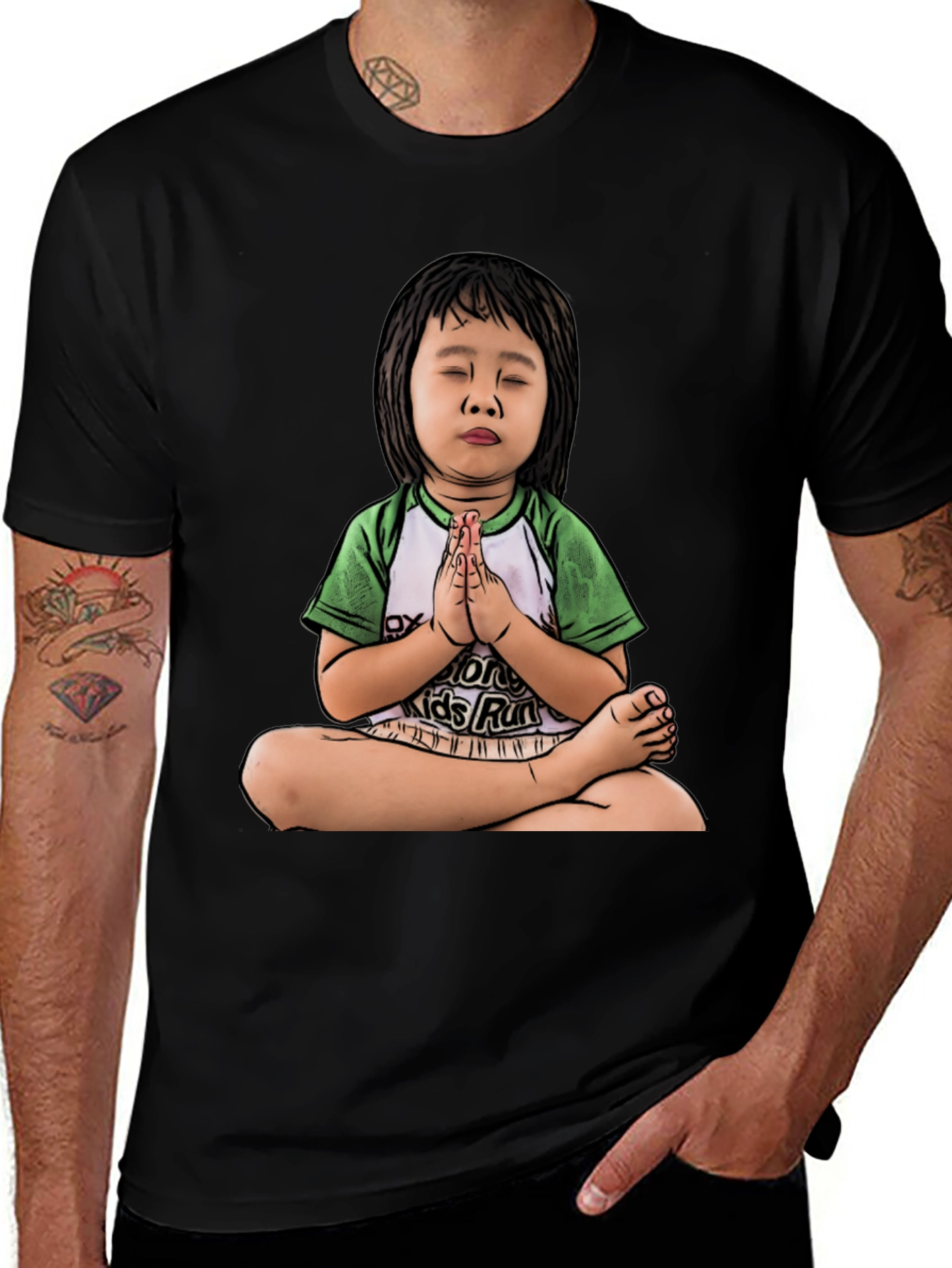 Variant 24 of Meditating Child Graphic Tee - Black