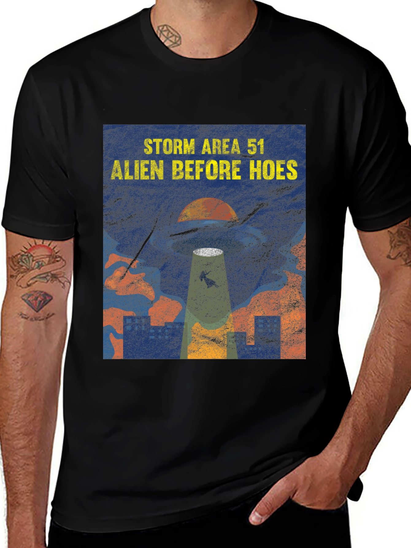 Variant 6 of Storm Area 51 Alien Before Hoes Graphic T-Shirt