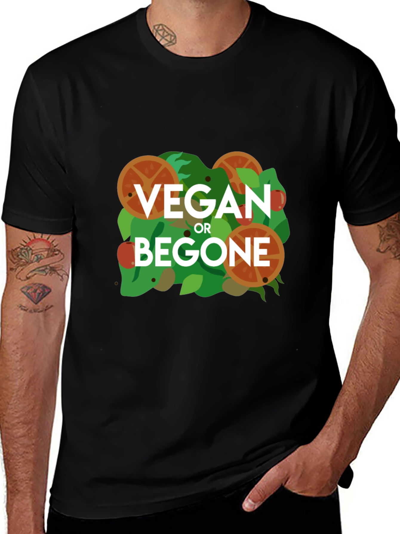Variant 3 of Vegan or Begone Graphic Tee - Bold Vegan Statement T-Shirt