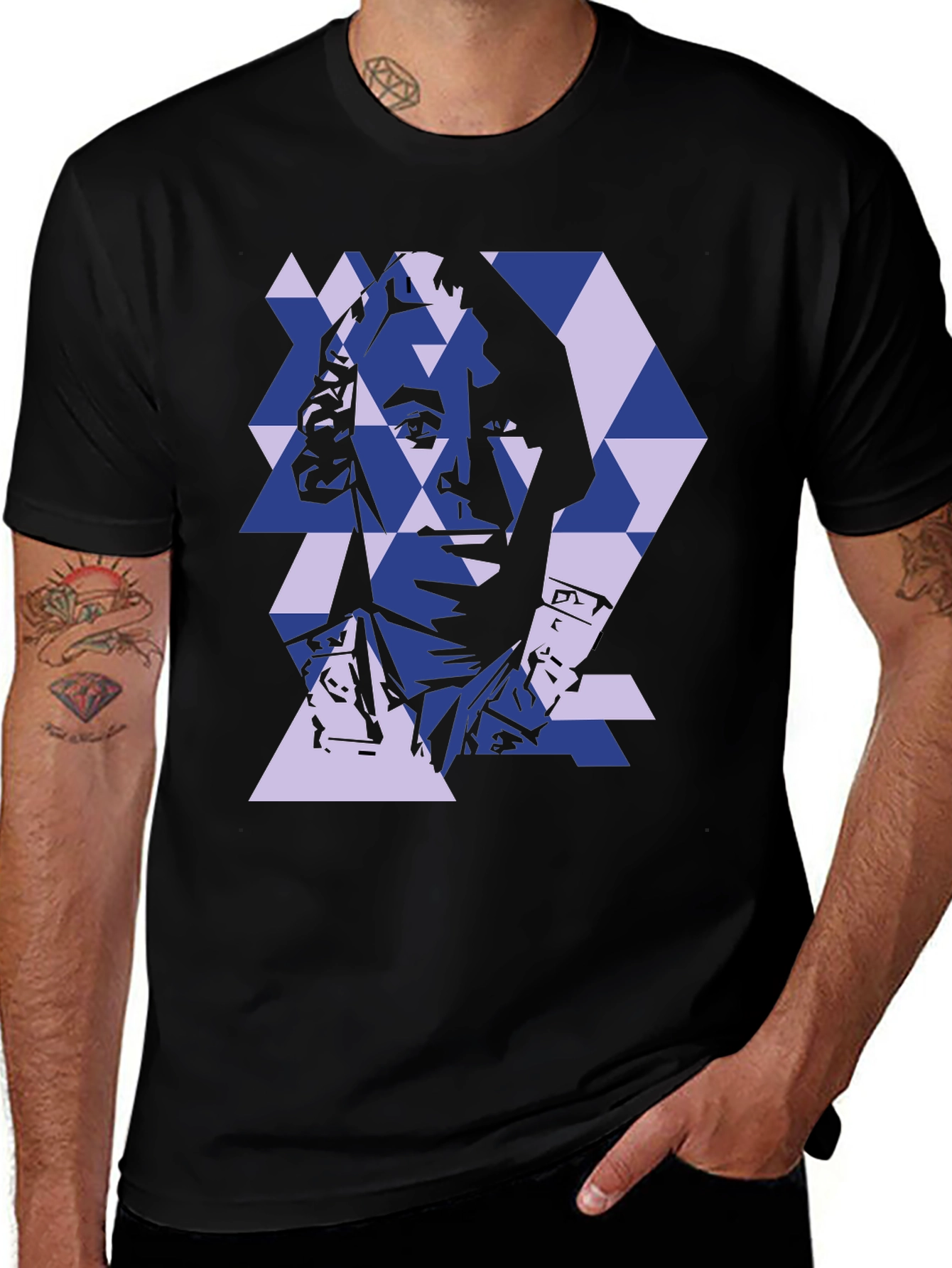 Variant 22 of Geometric Portrait Tee - Stylish Abstract Design