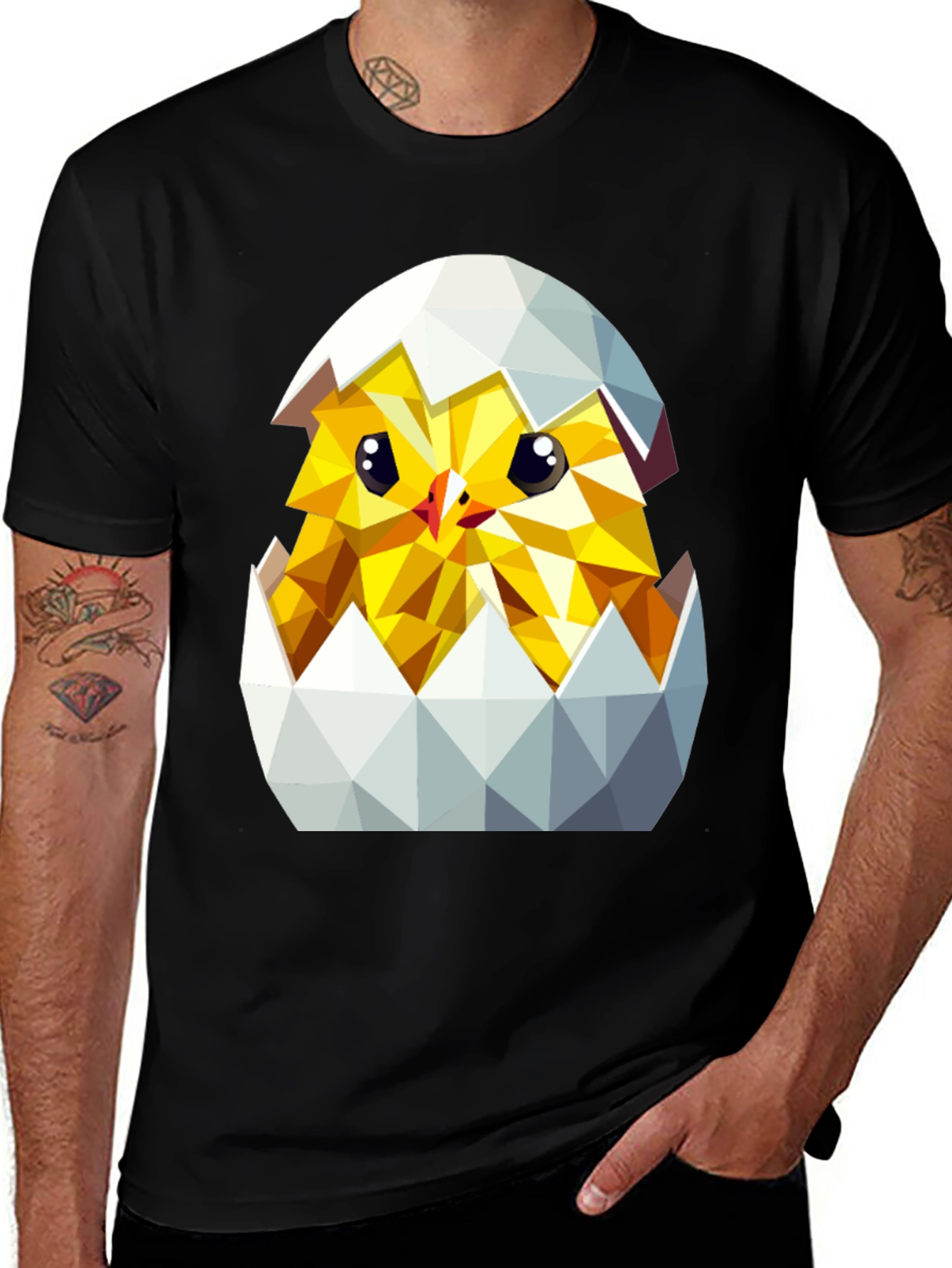Variant 14 of Geometric Chick in Eggshell T-Shirt