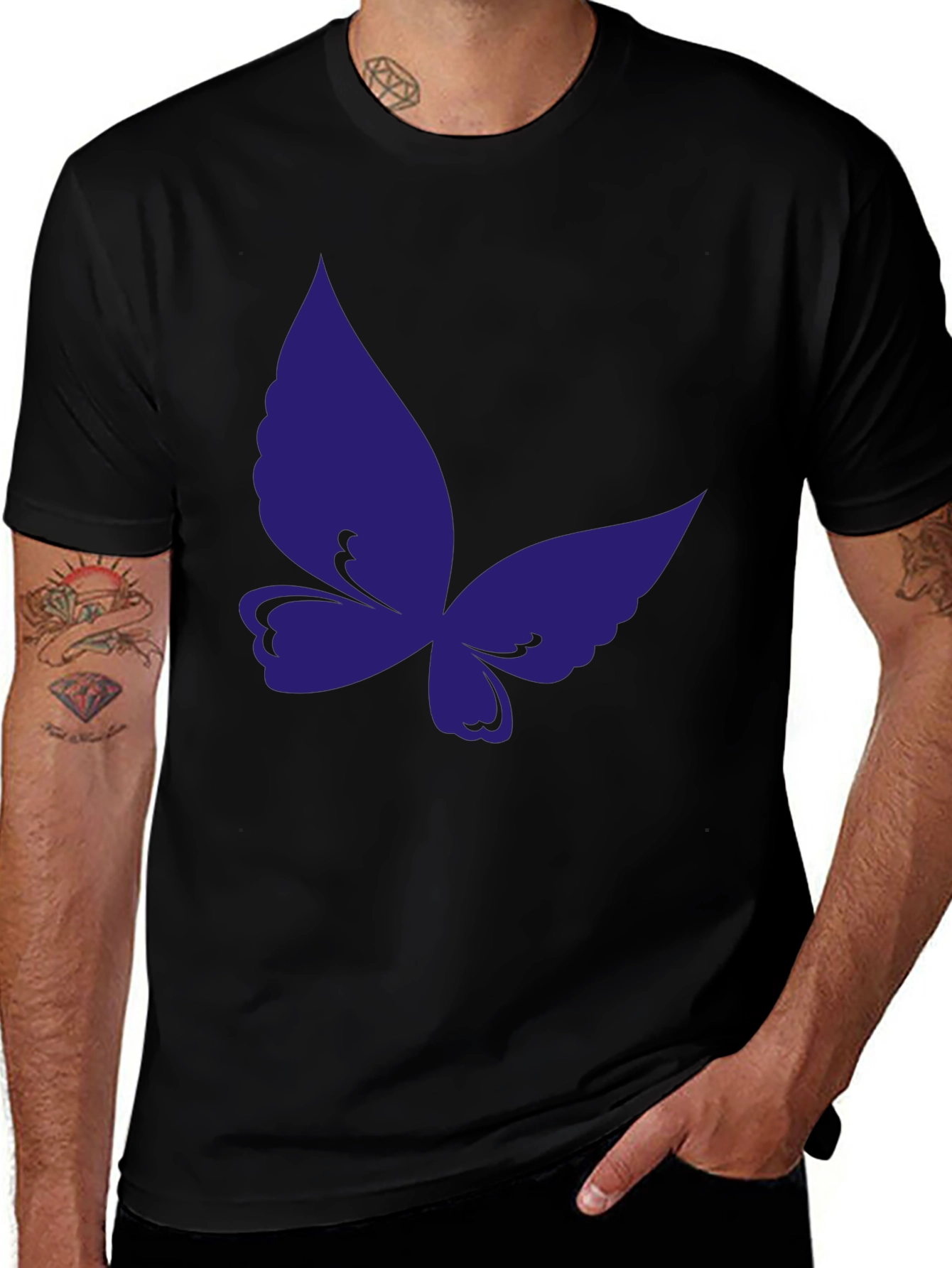 Variant 17 of Butterfly Graphic Black T-Shirt