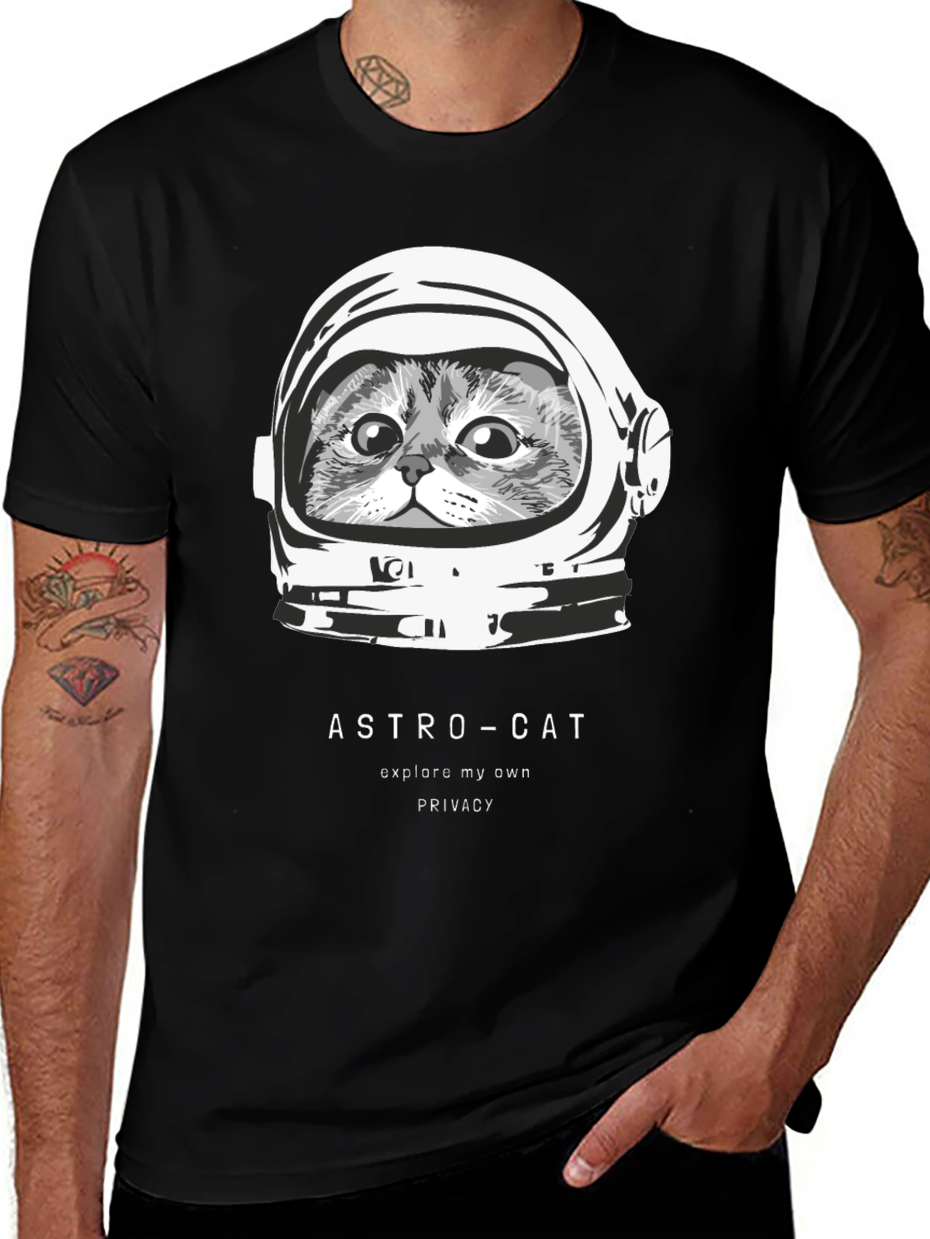 Variant 28 of Astro-Cat Graphic Tee - Explore Your Own Privacy