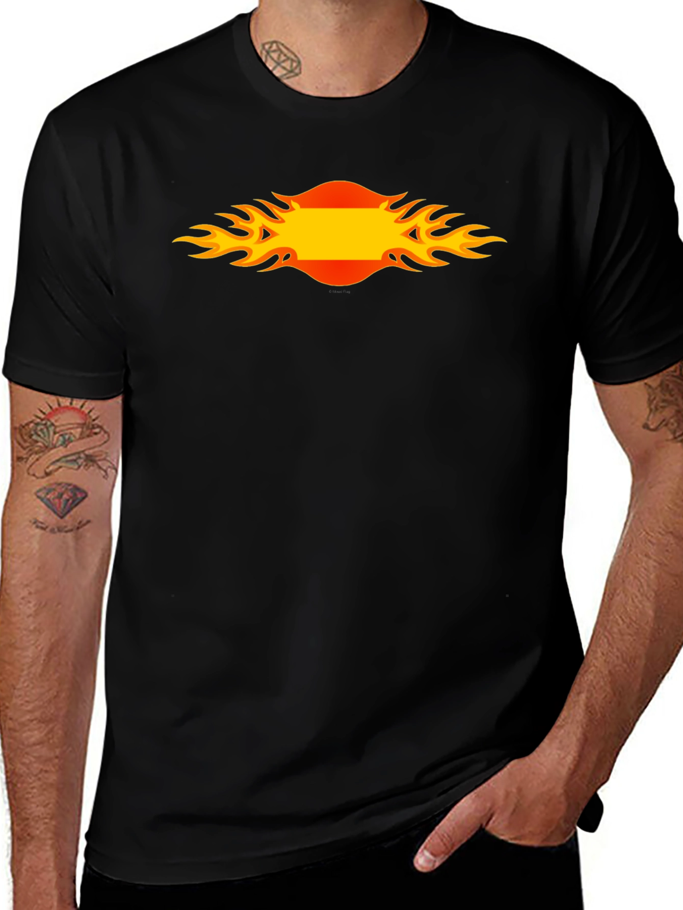Variant 18 of Flaming Oval Graphic Tee - Cool & Casual Black T-Shirt
