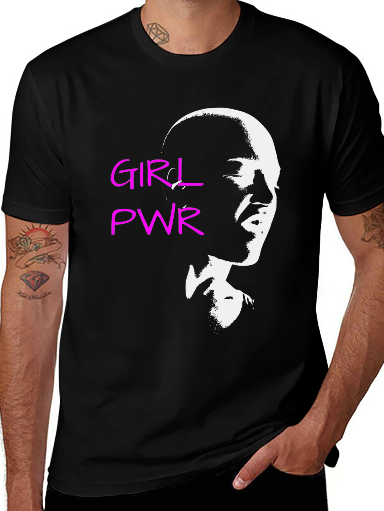 Variant 12 of Girl Power Graphic Tee - Black Cotton T-Shirt