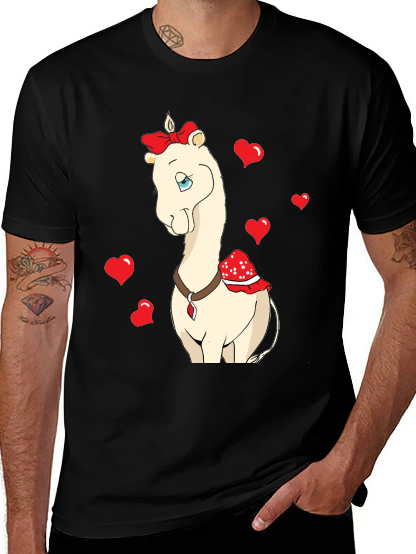 Variant 10 of Cute Camel With Bow & Hearts Valentine's T-Shirt