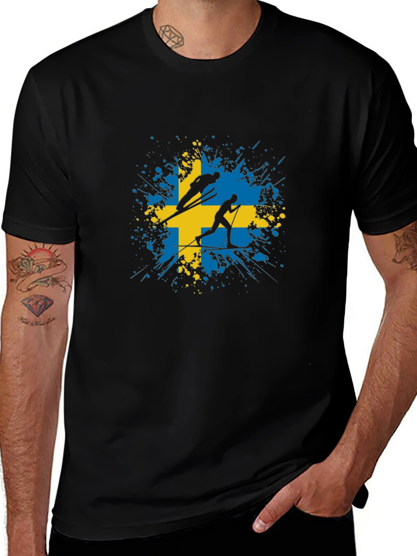 Variant 18 of Sweden Skiing T-Shirt