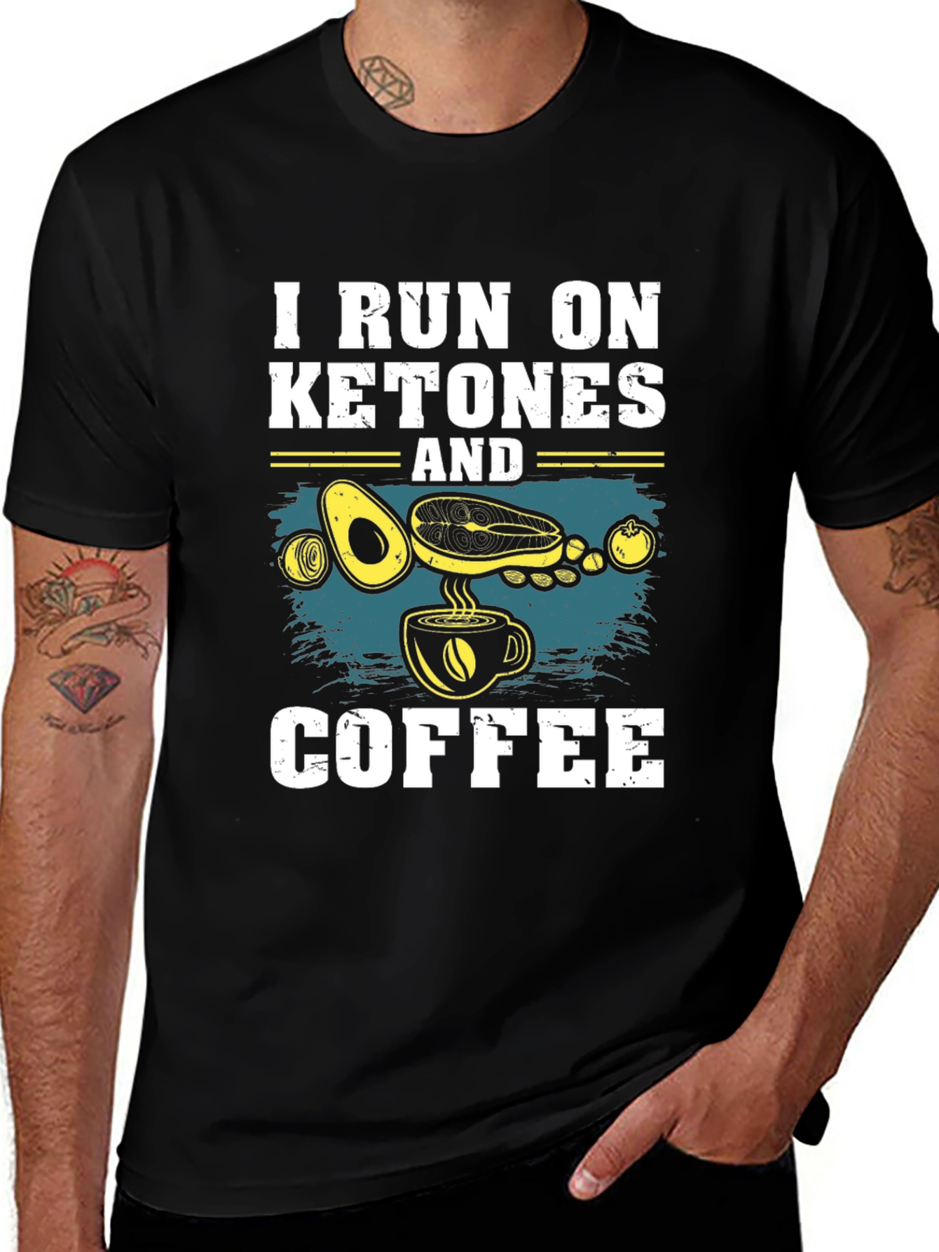 Variant 20 of Keto Diet T-Shirt: I Run On Ketones And Coffee