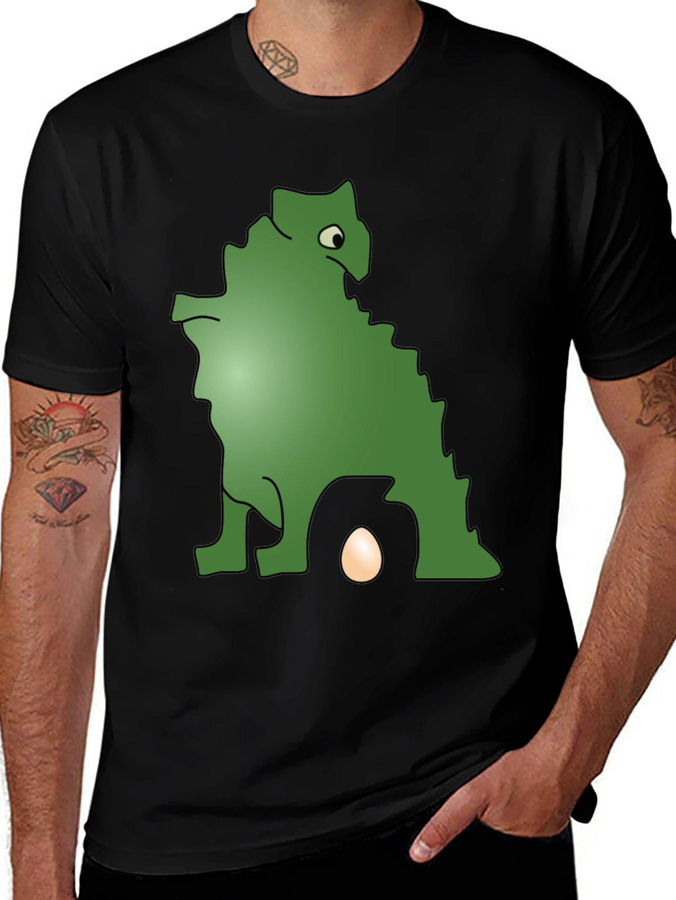 Variant 14 of Dinosaur Egg T-Shirt - Black