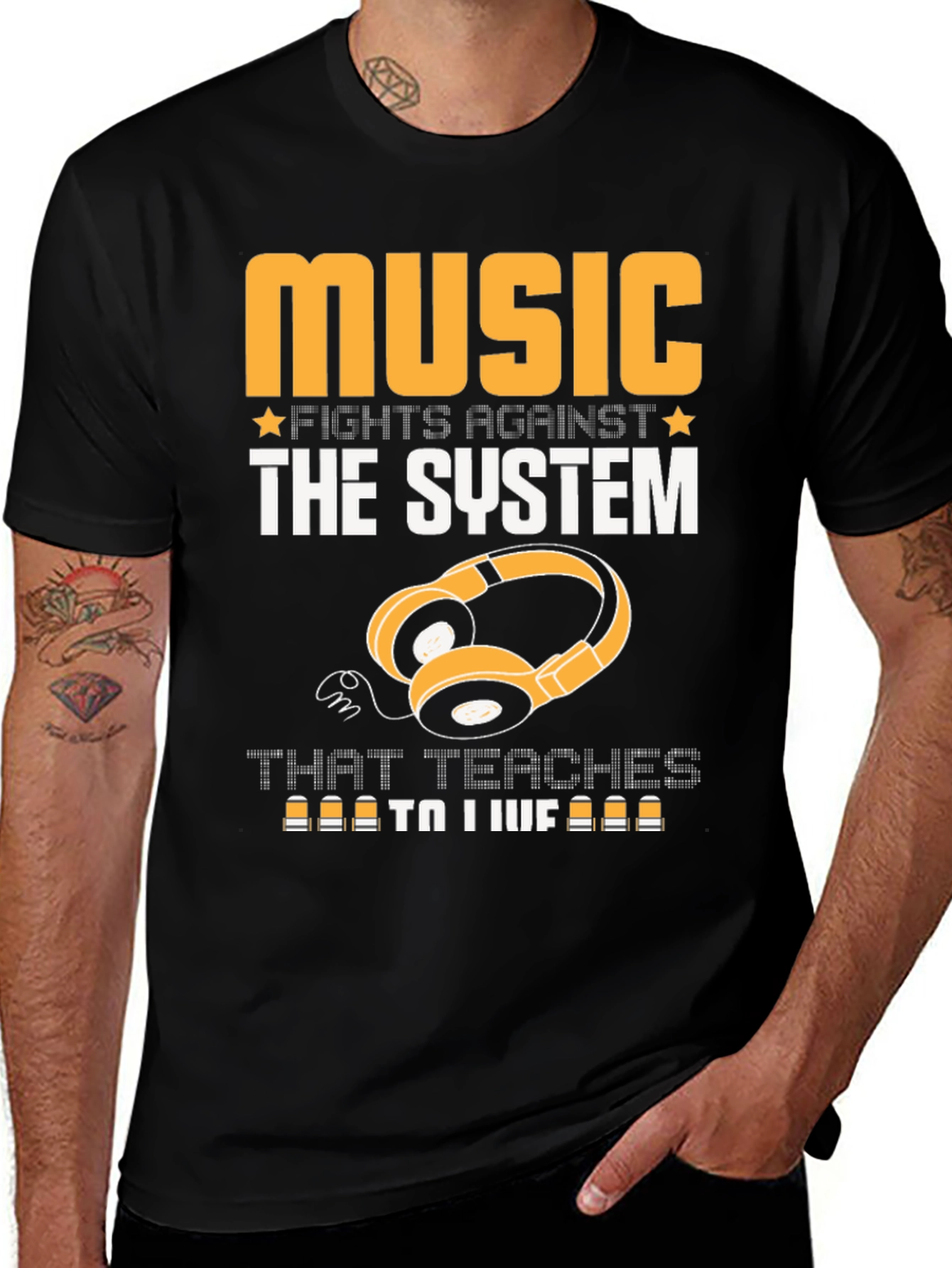 Variant 20 of Music Fights Against the System Graphic T-Shirt