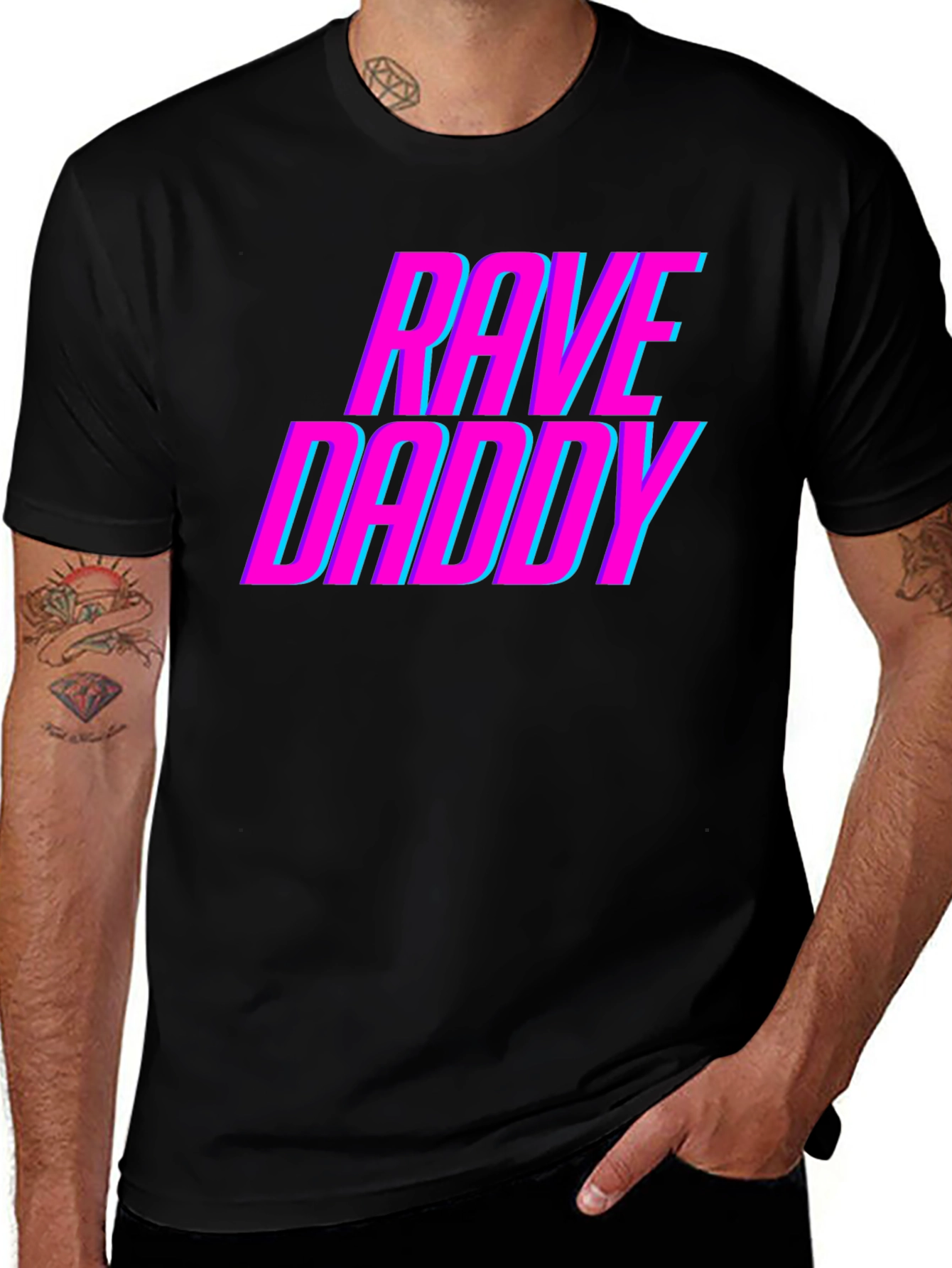 Rave Daddy Graphic Tee - Black Cotton T-Shirt