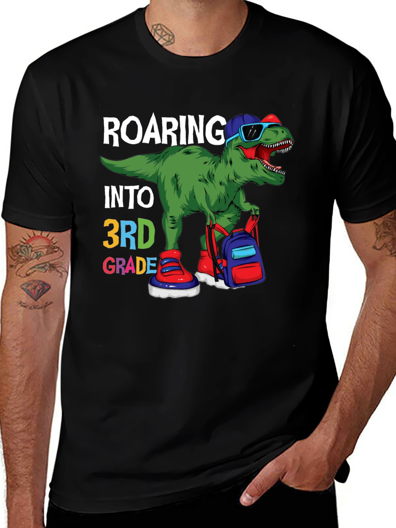 Variant 3 of Roaring Into 3rd Grade Dinosaur T-Shirt