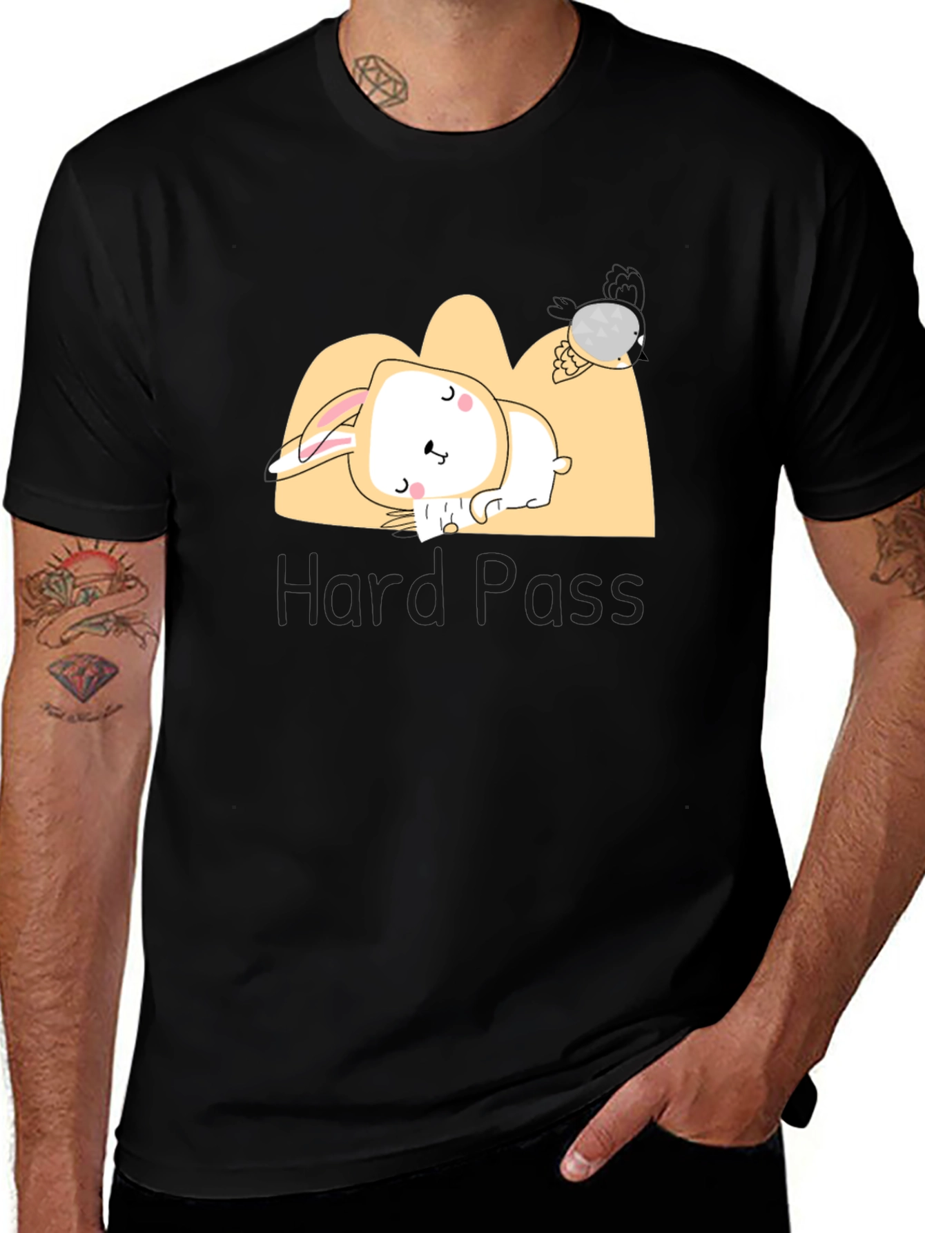 Black Lazy Bunny Graphic Tee - Comfy & Cute Unisex T-Shirt main image