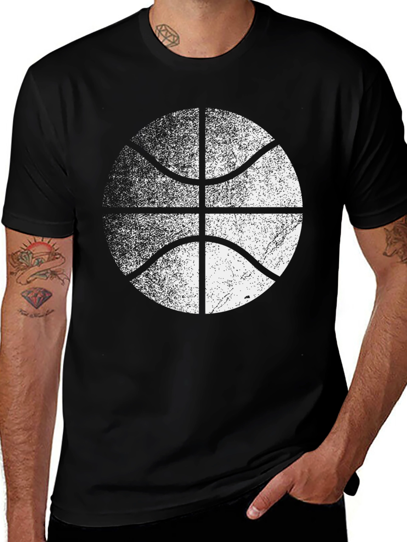 Variant 8 of Distressed Basketball Graphic Tee - Cool Sport Shirt
