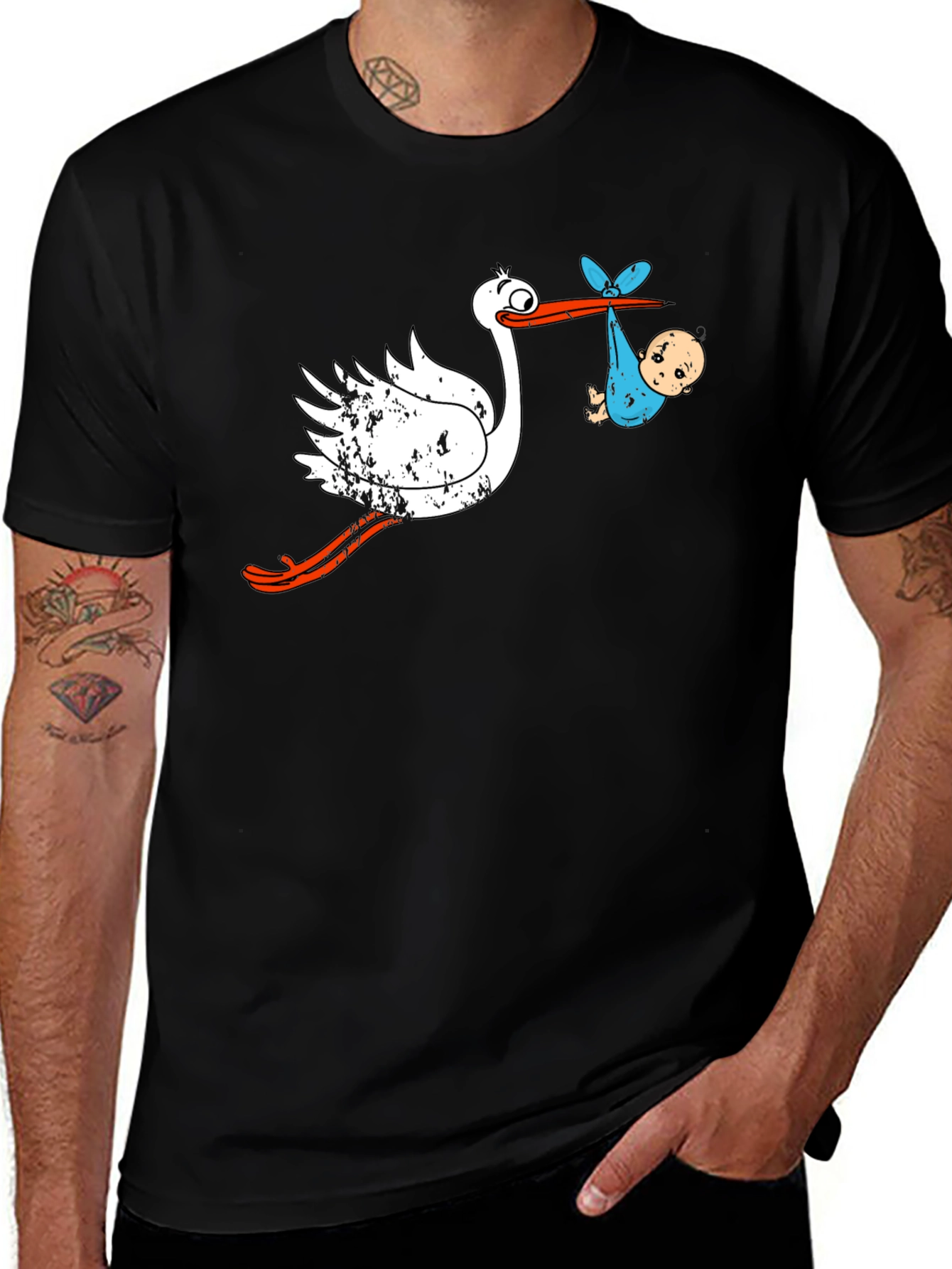 Variant 18 of Stork and Baby Graphic T-Shirt