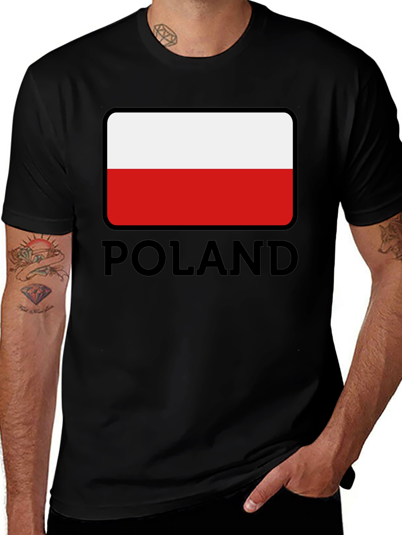 Poland Flag Graphic Print T-Shirt