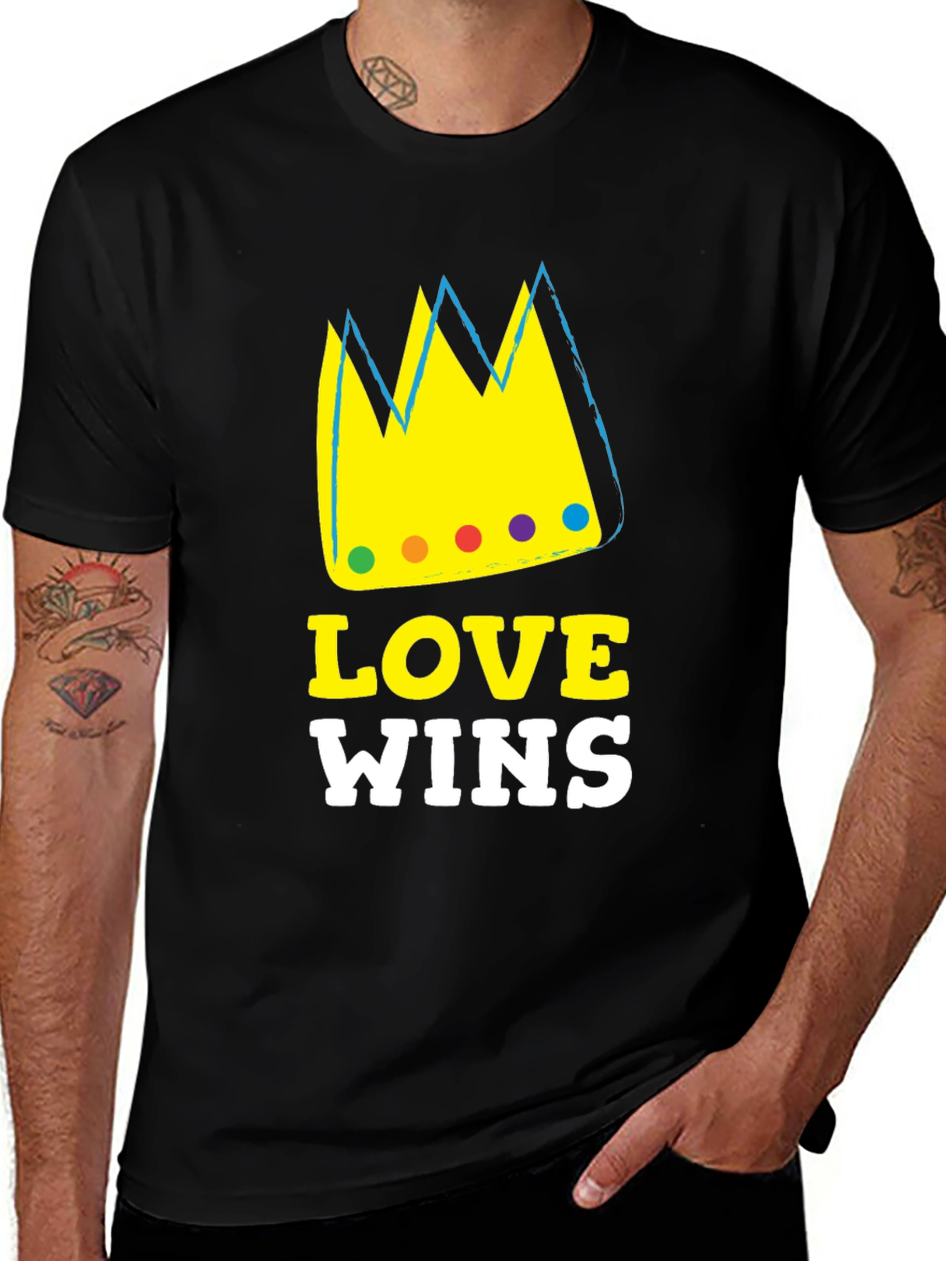 Variant 16 of Love Wins Graphic T-Shirt Black Cotton Blend