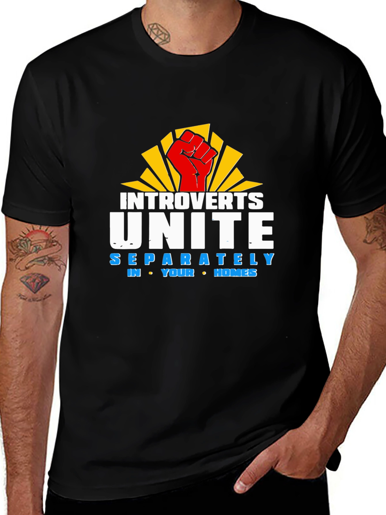 Variant 23 of Introverts Unite Graphic T-Shirt - Separately In Your Homes