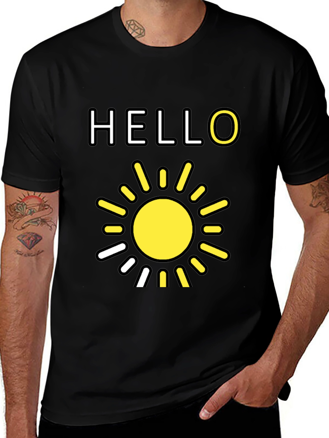 Hello Sunshine Graphic Tee - Black