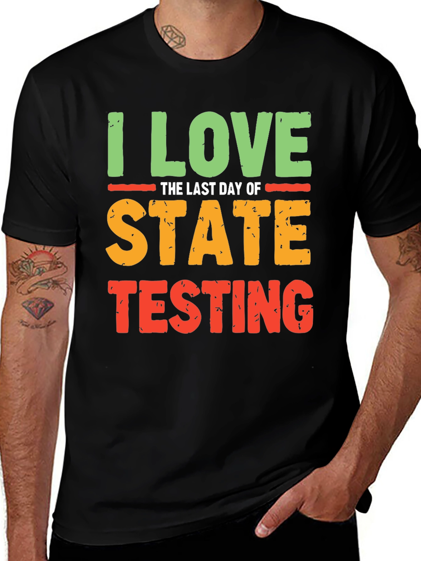 Black I Love the Last Day of State Testing T-Shirt main image