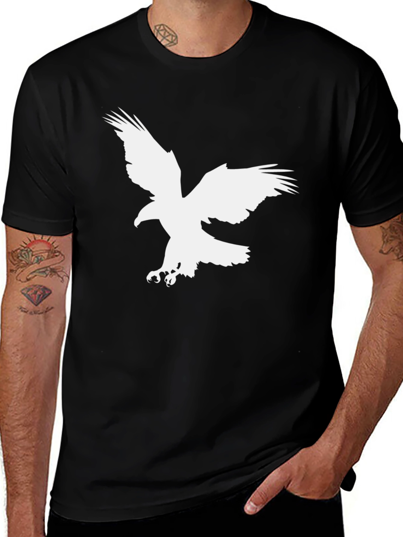 Variant 24 of Eagle Graphic Tee - Men's Black T-Shirt