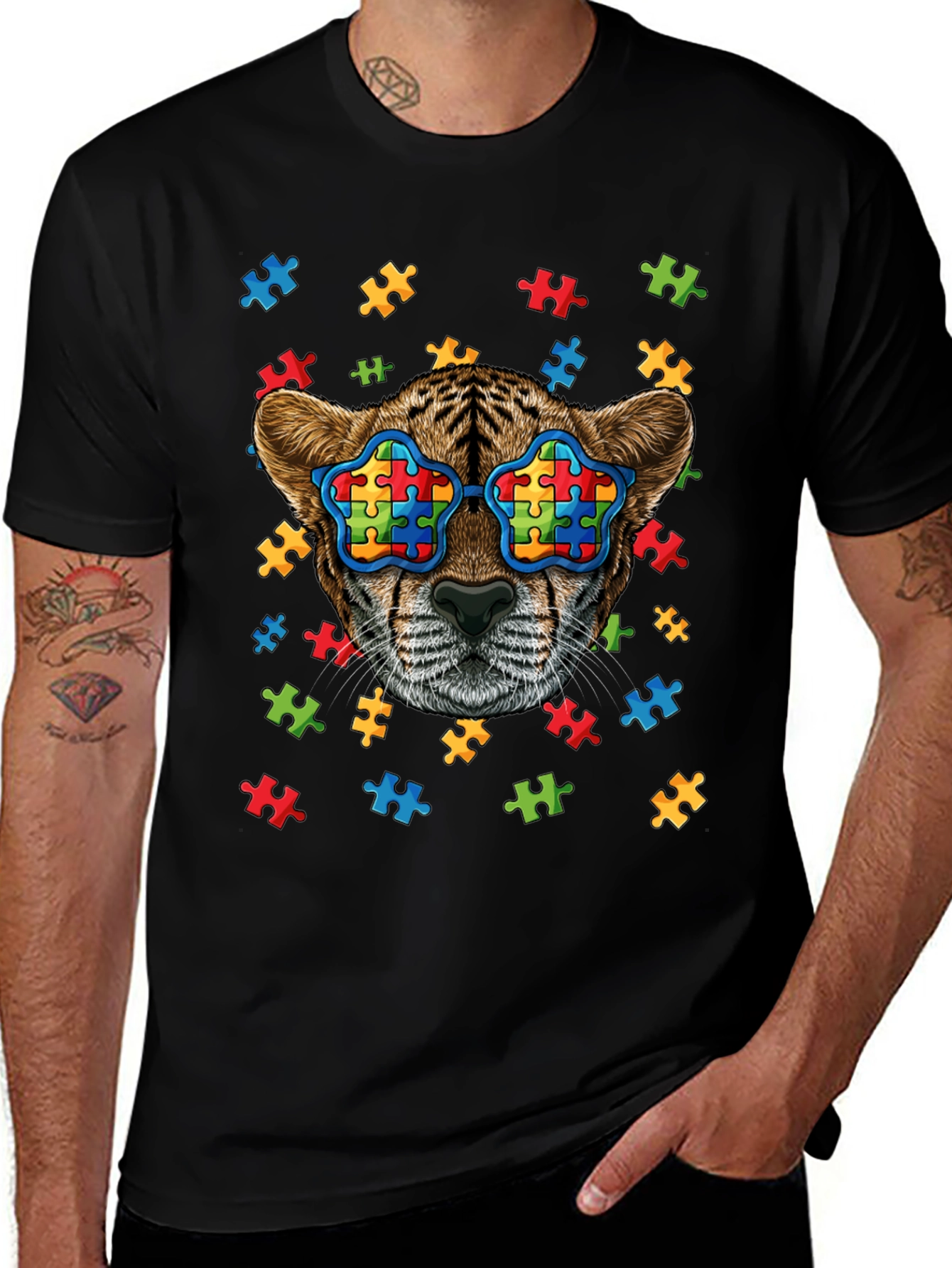 Variant 12 of Autism Awareness Cheetah T-Shirt 