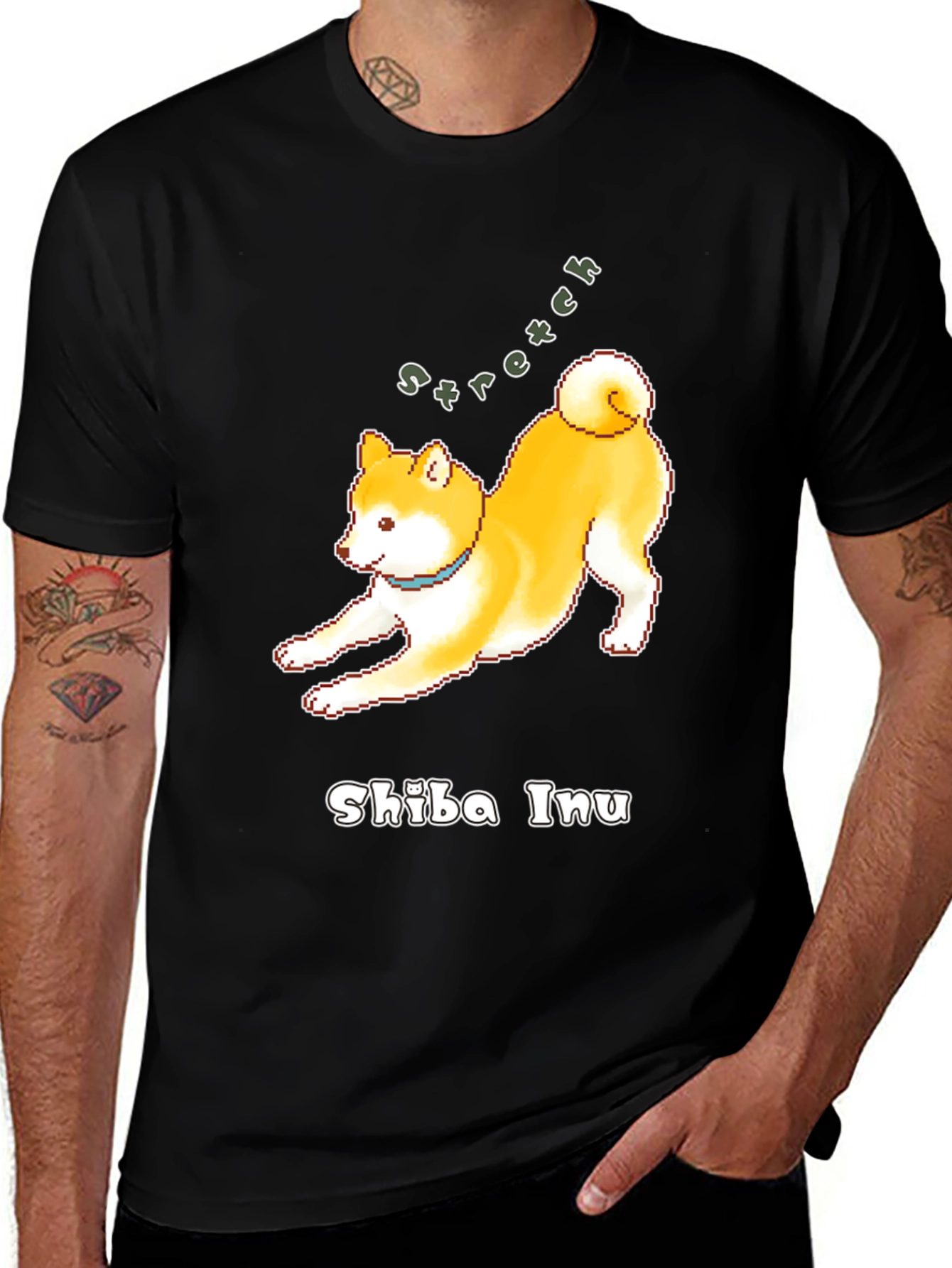 Variant 24 of Shiba Inu Stretch Black T-Shirt