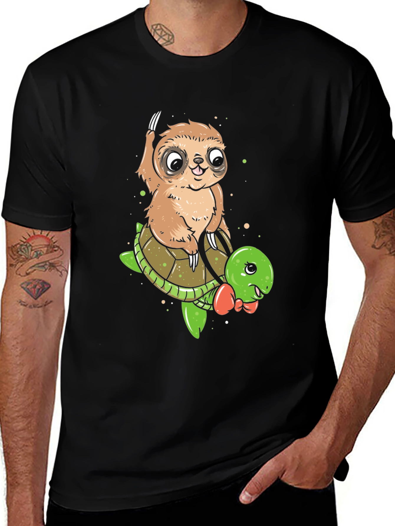 Variant 30 of Sloth Riding Turtle Graphic Tee